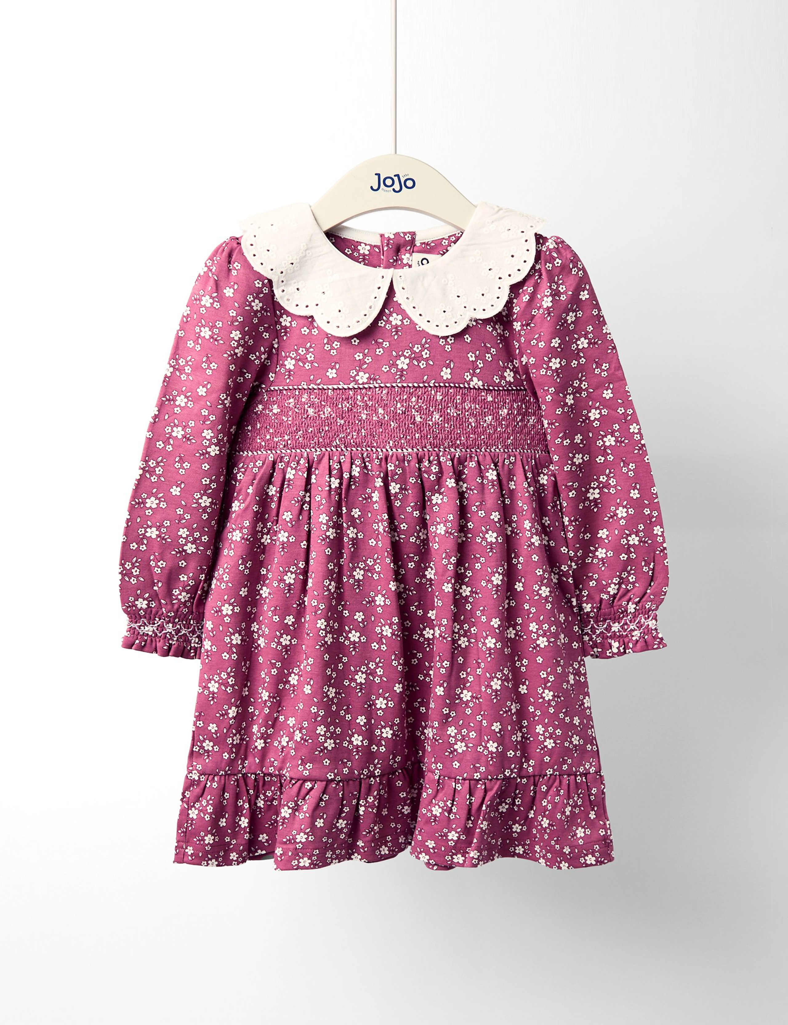 Pure Cotton Floral Broderie Smocked Dress (6 Mths - 7 Yrs)