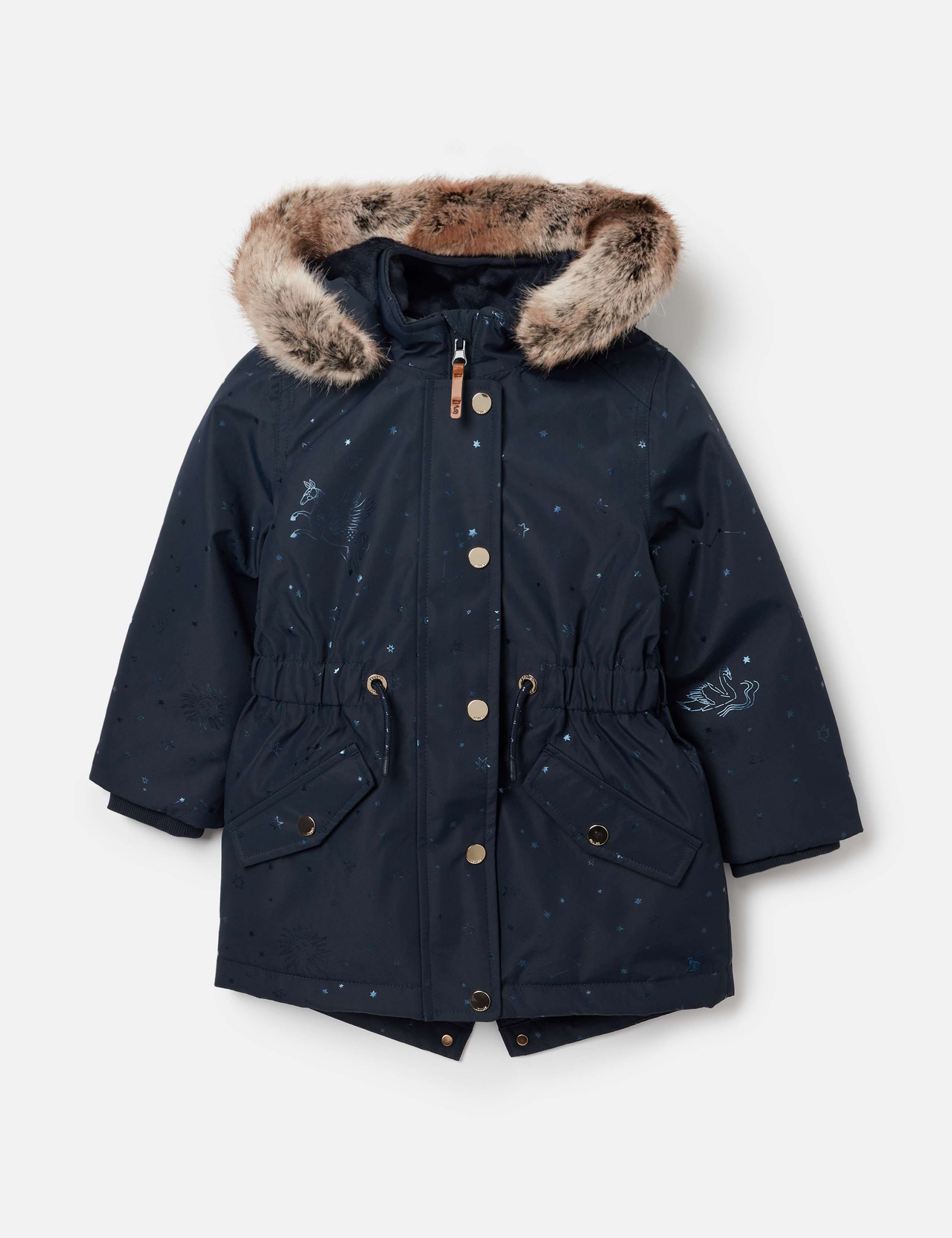 Hooded Printed Parka Coat (3-12 Yrs)