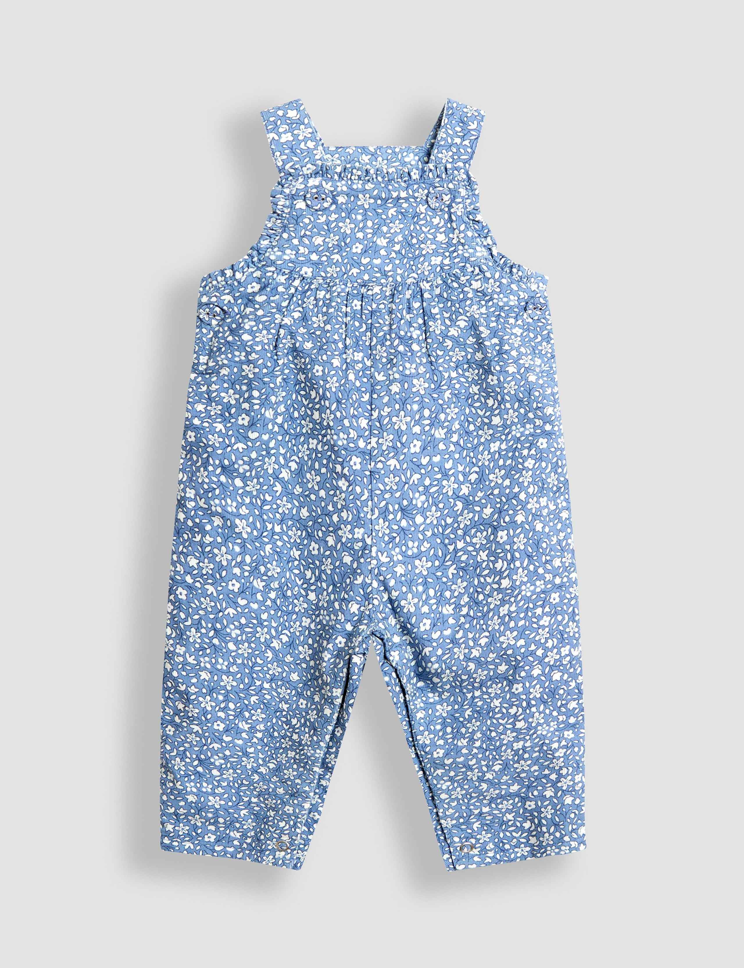 Cord Ditsy Floral Dungarees (0-4 Yrs)