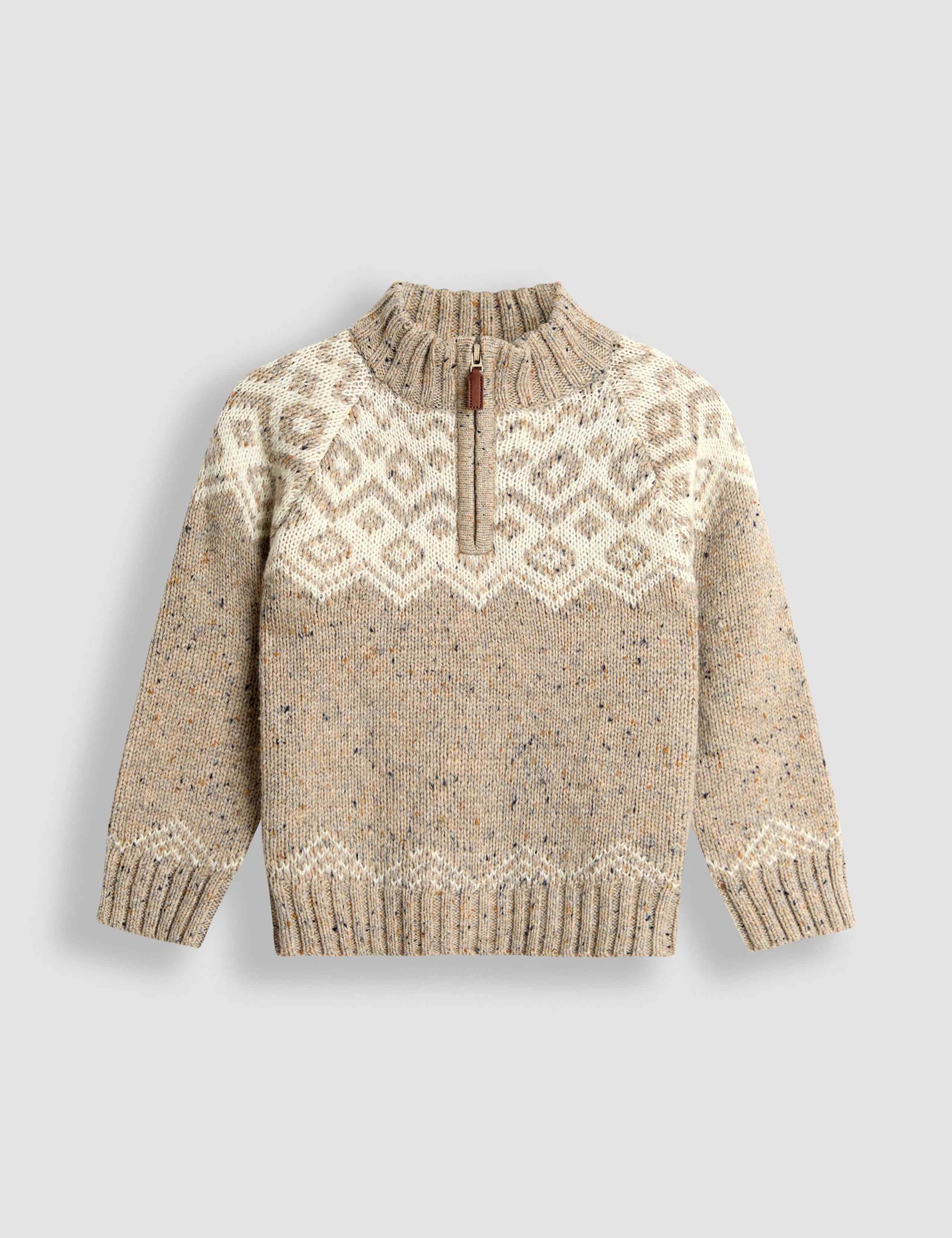 Fair Isle Half Zip Knit Jumper (1-7 Yrs)