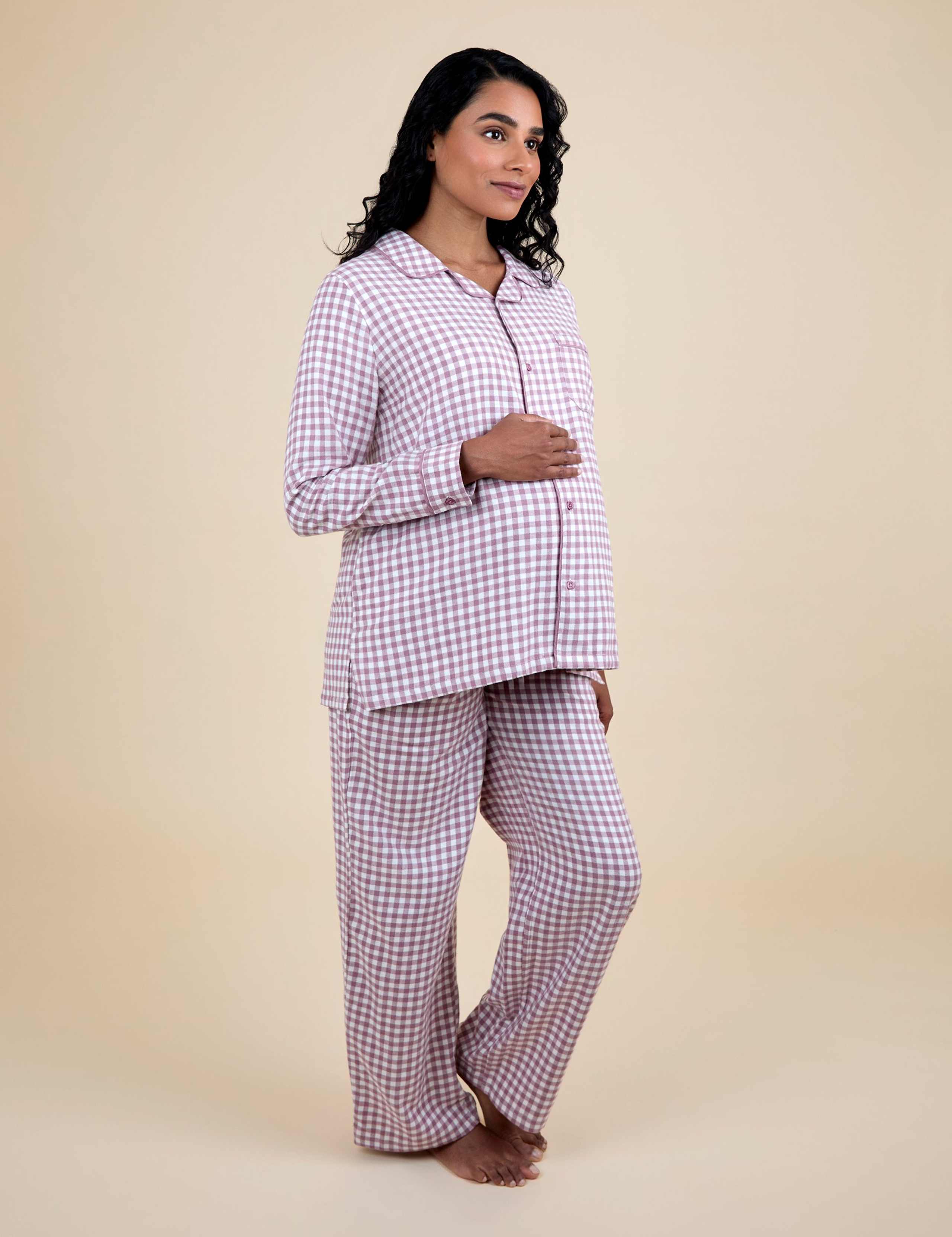 Maternity Pure Cotton Gingham Pyjama Set