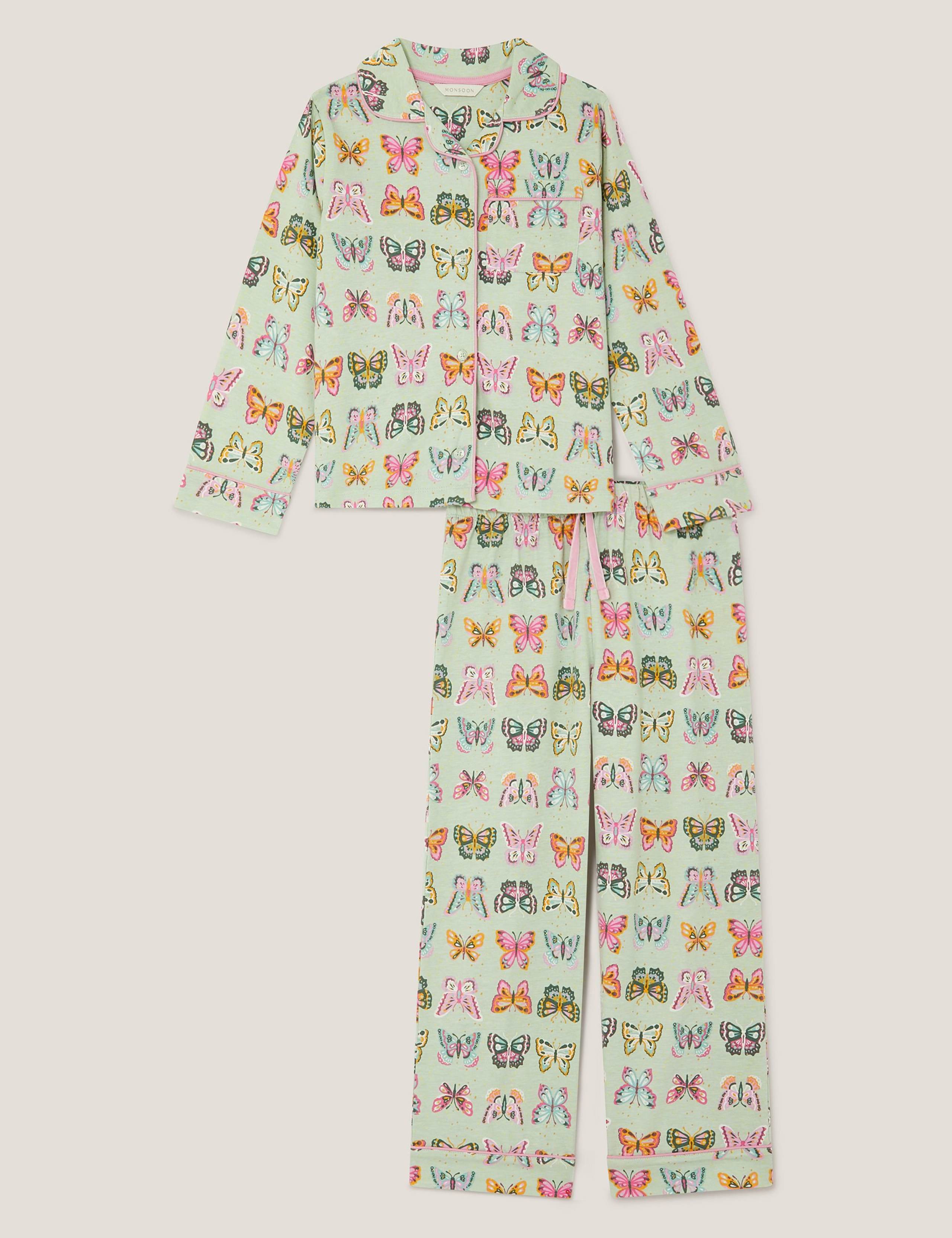 Cotton Blend Patterned Pyjamas (2-13 Yrs)