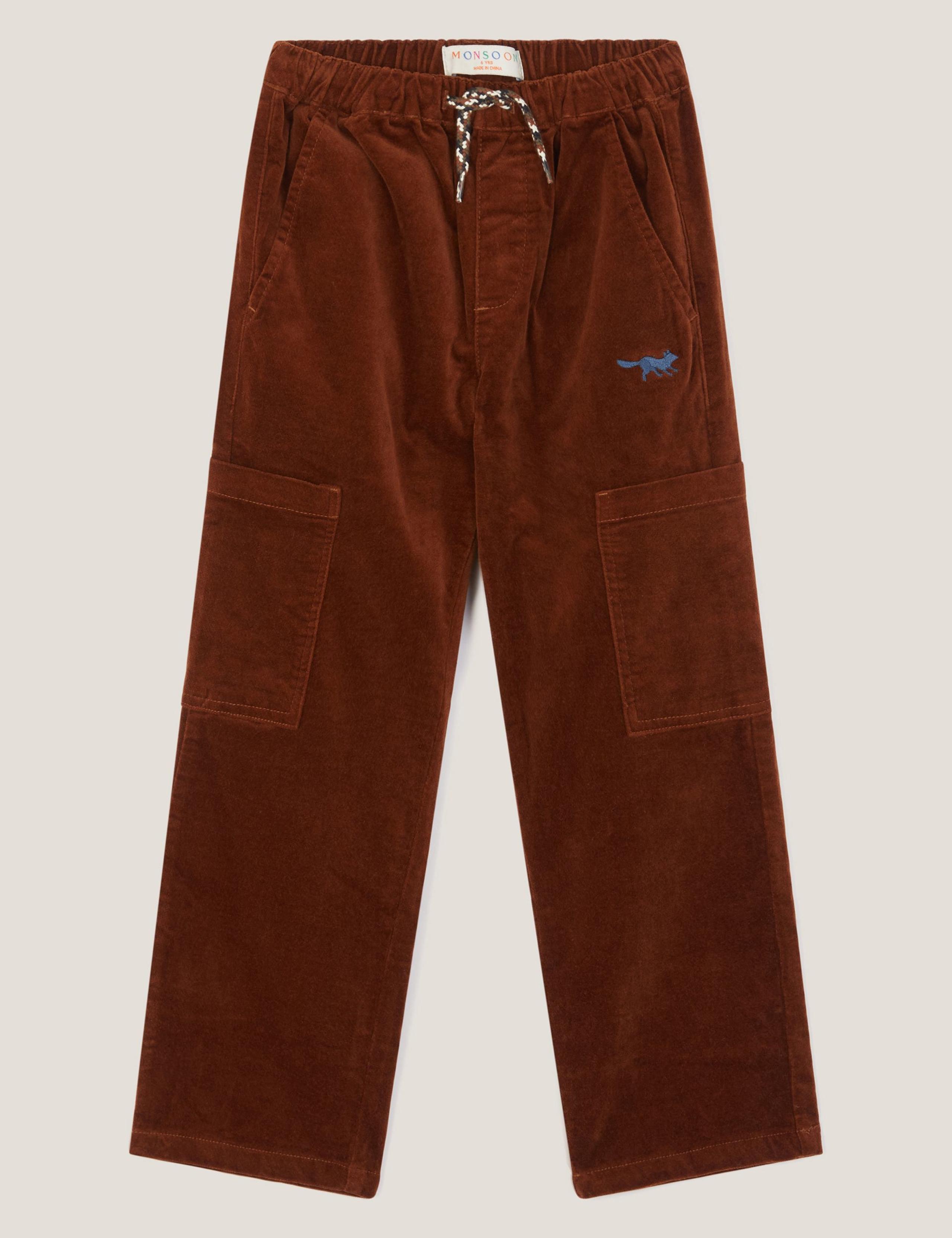 Cotton Rich Cord Cargo Trousers (4-12 Yrs)