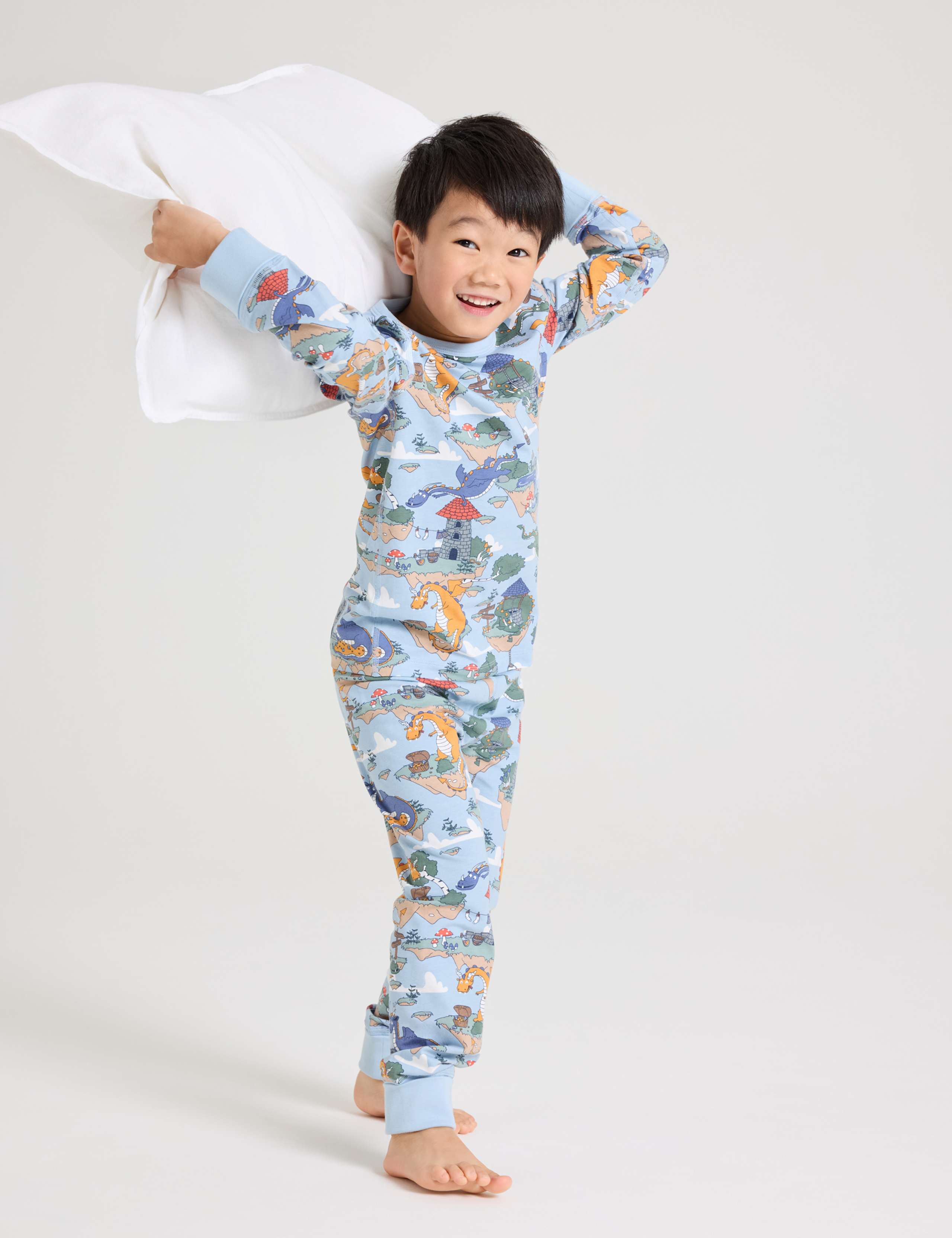 Cotton Rich Dragon Print Pyjamas (1-10 Yrs)