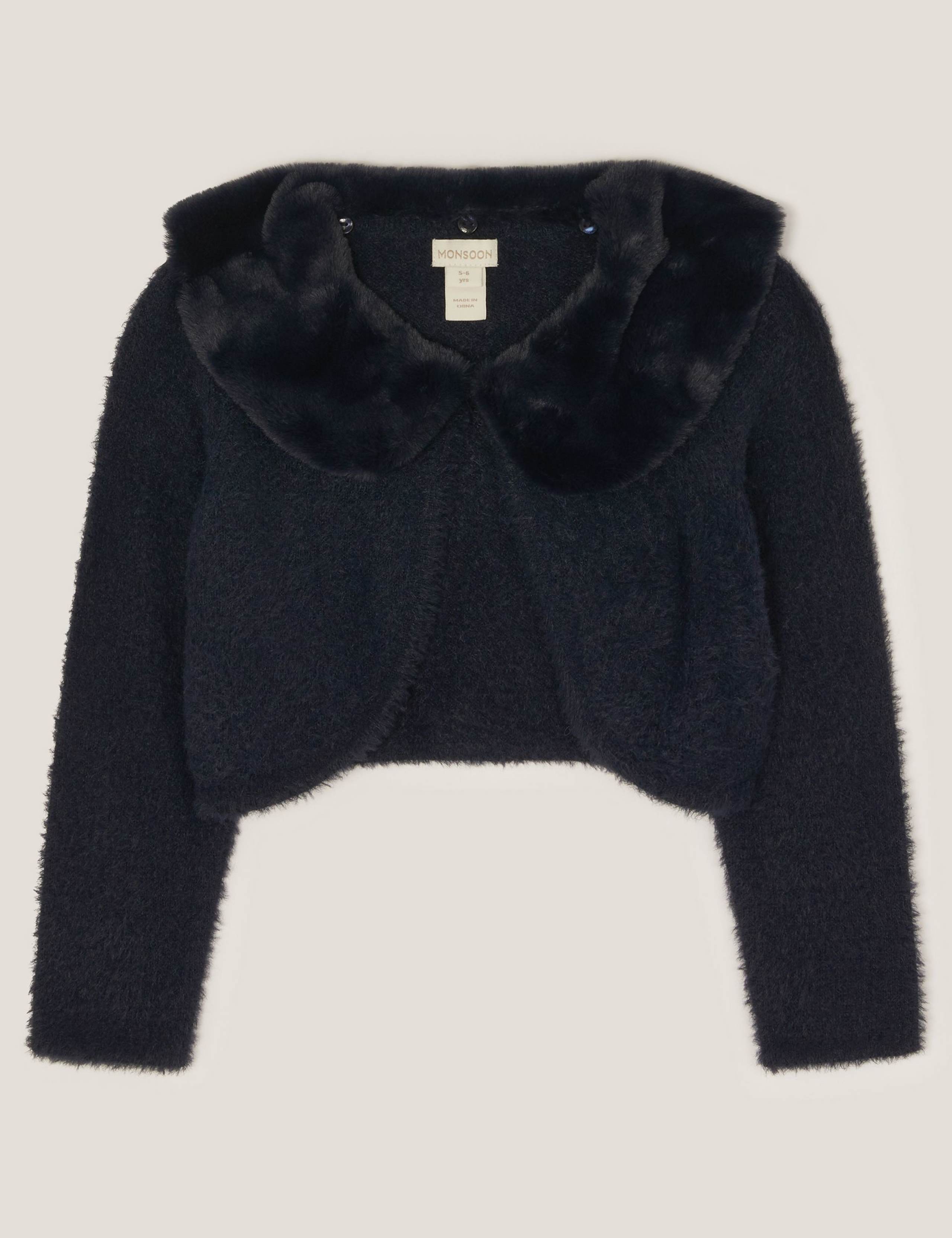 Fur Collar Cardigan (3-15 Yrs)