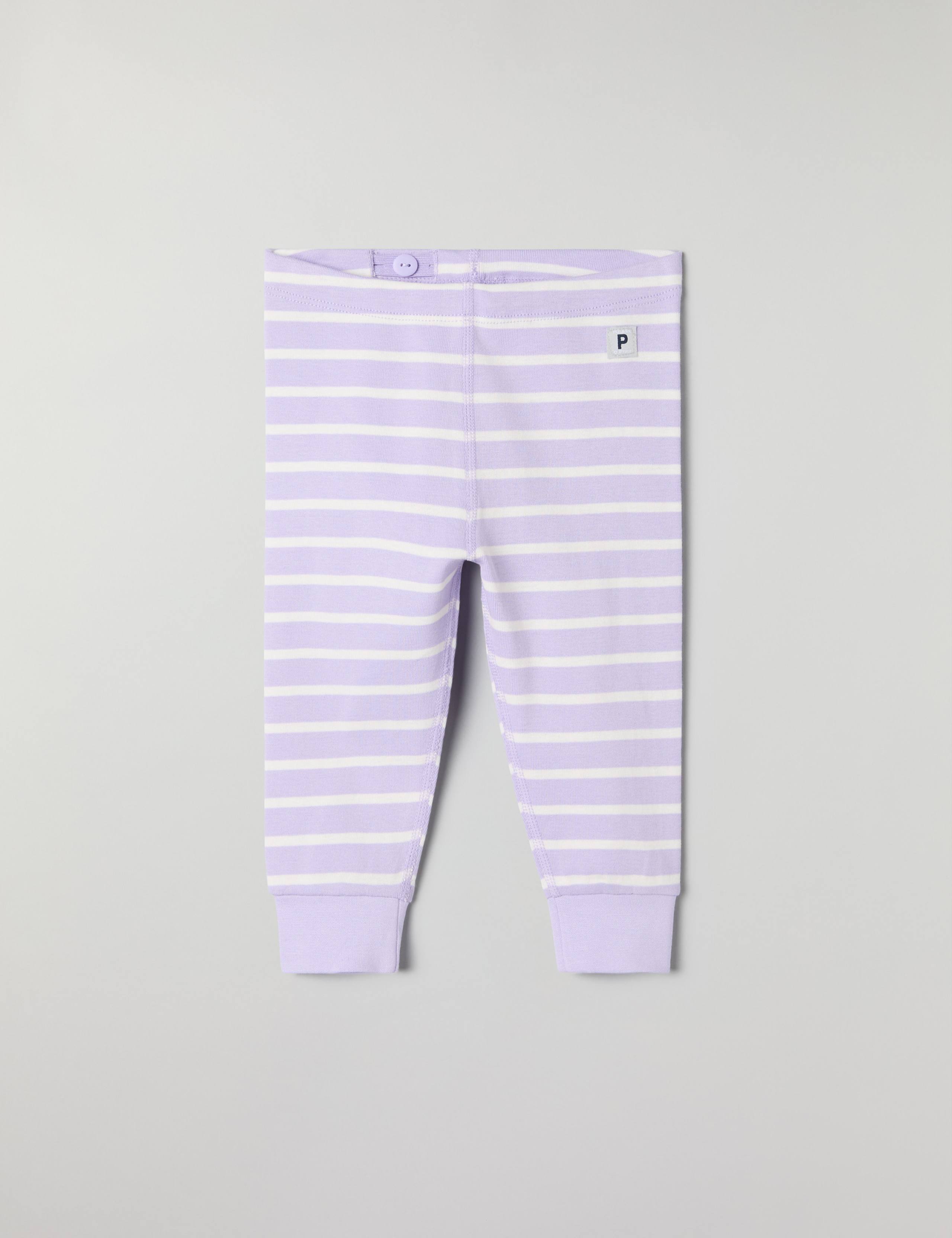 Pure Cotton Striped Leggings (1-12 Mths)