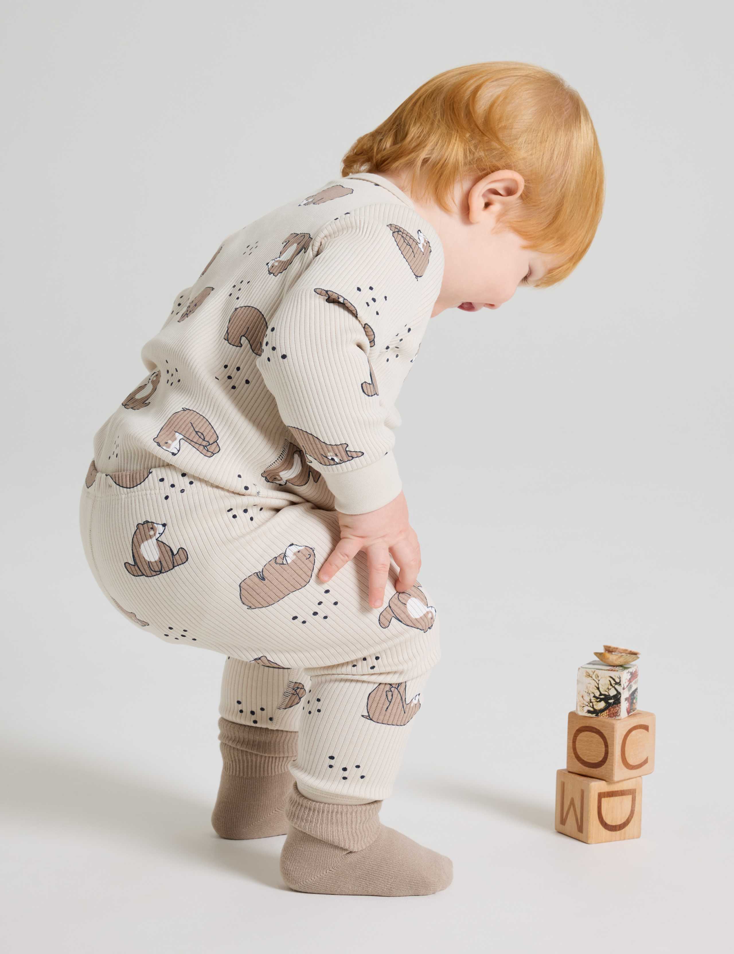 Cotton Rich Bear Print Leggings (1-12 Mths)