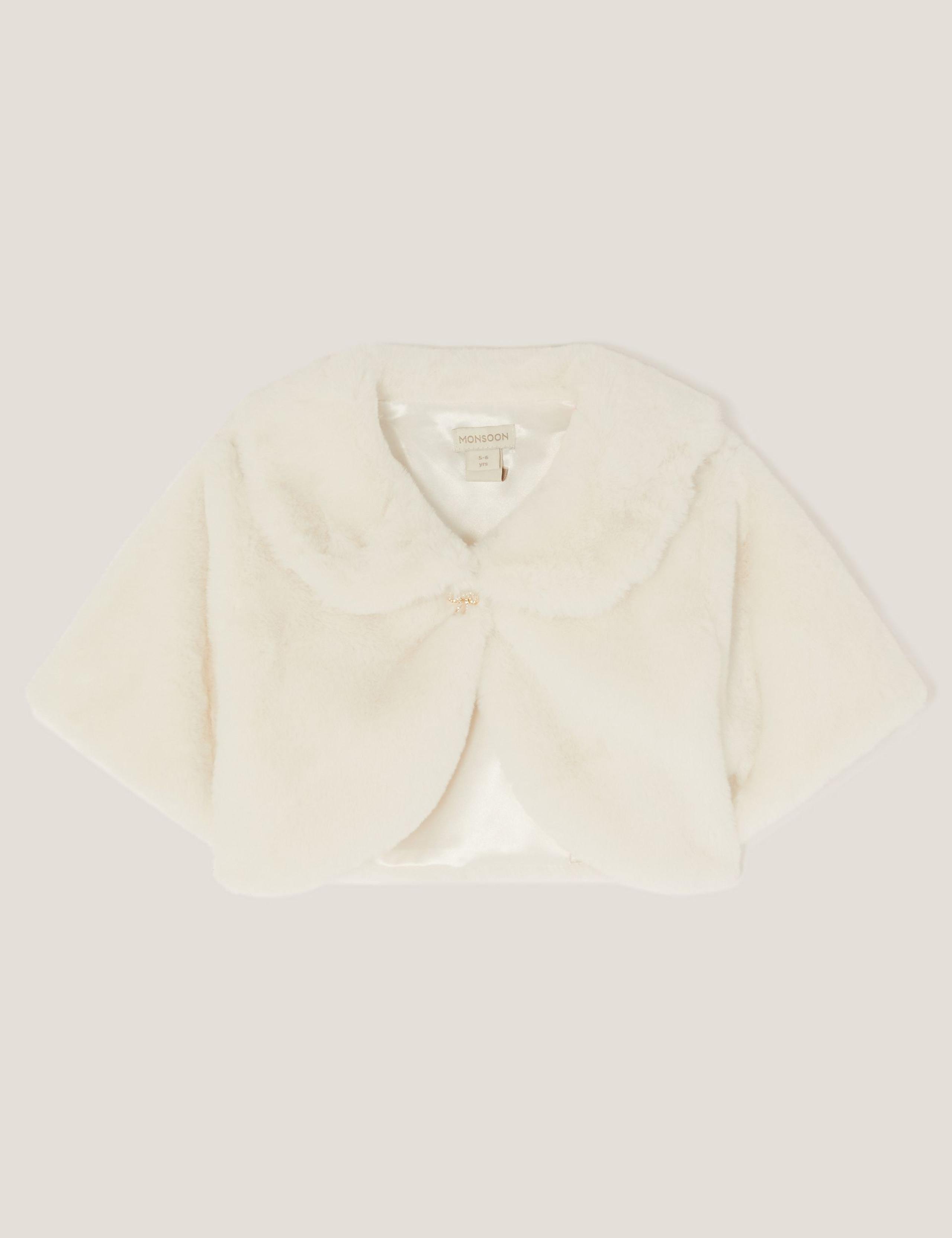 Faux Fur Collared Shrug