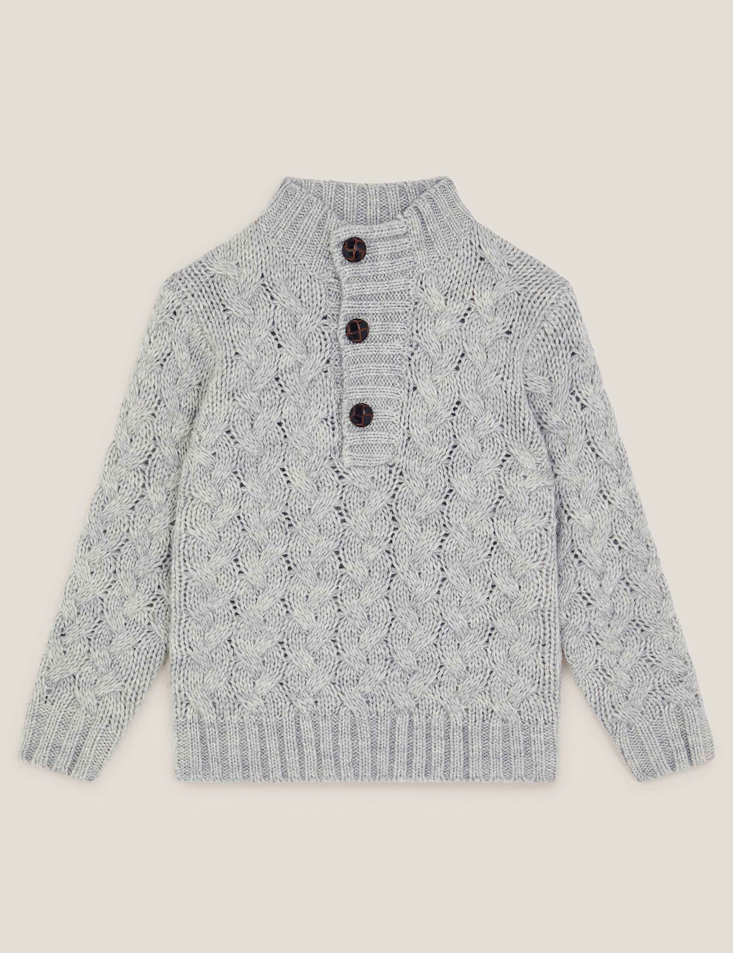 Cable Knit Button Jumper (3-13 Yrs)