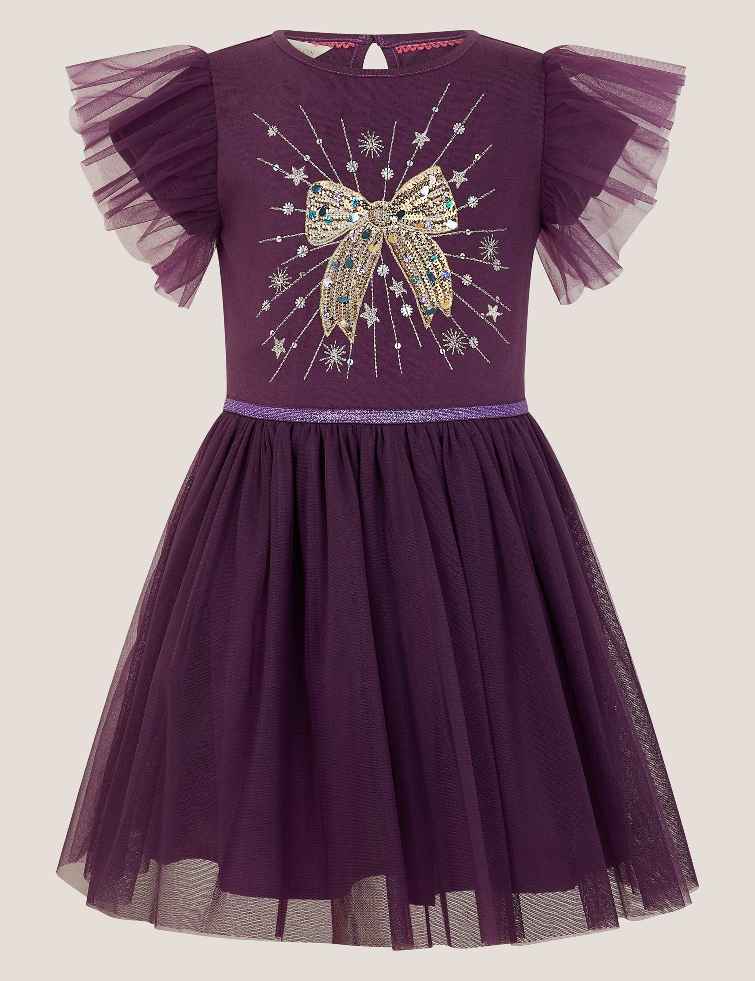Tulle Sequin Bow Dress (3-13 Yrs)