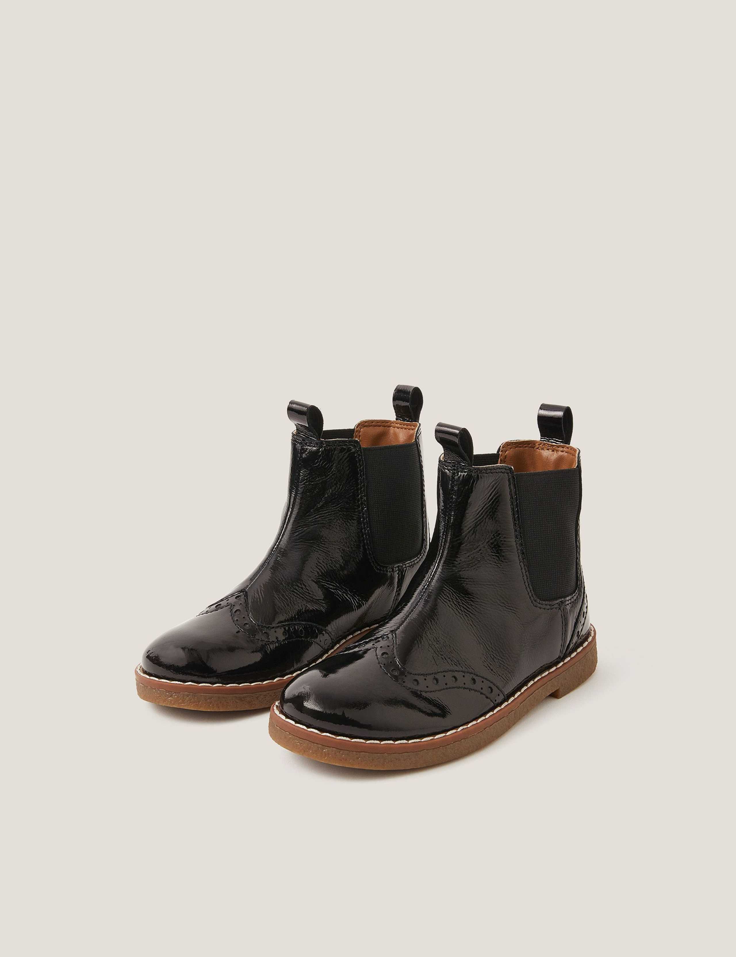 Kids' Patent Leather Ankle Boots (10- Small - 4 Large)