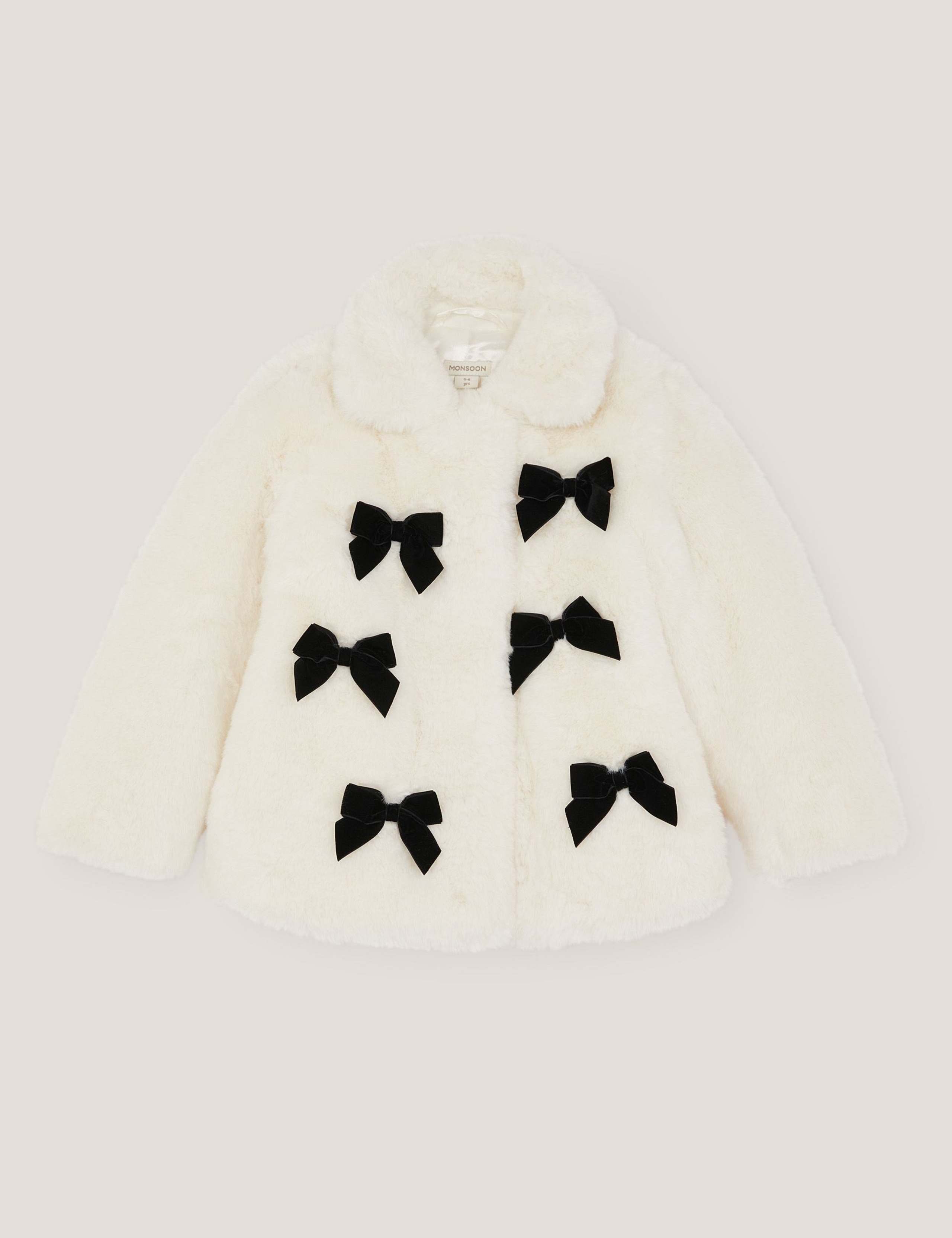 Faux Fur Bow Coat (3-15 Yrs)