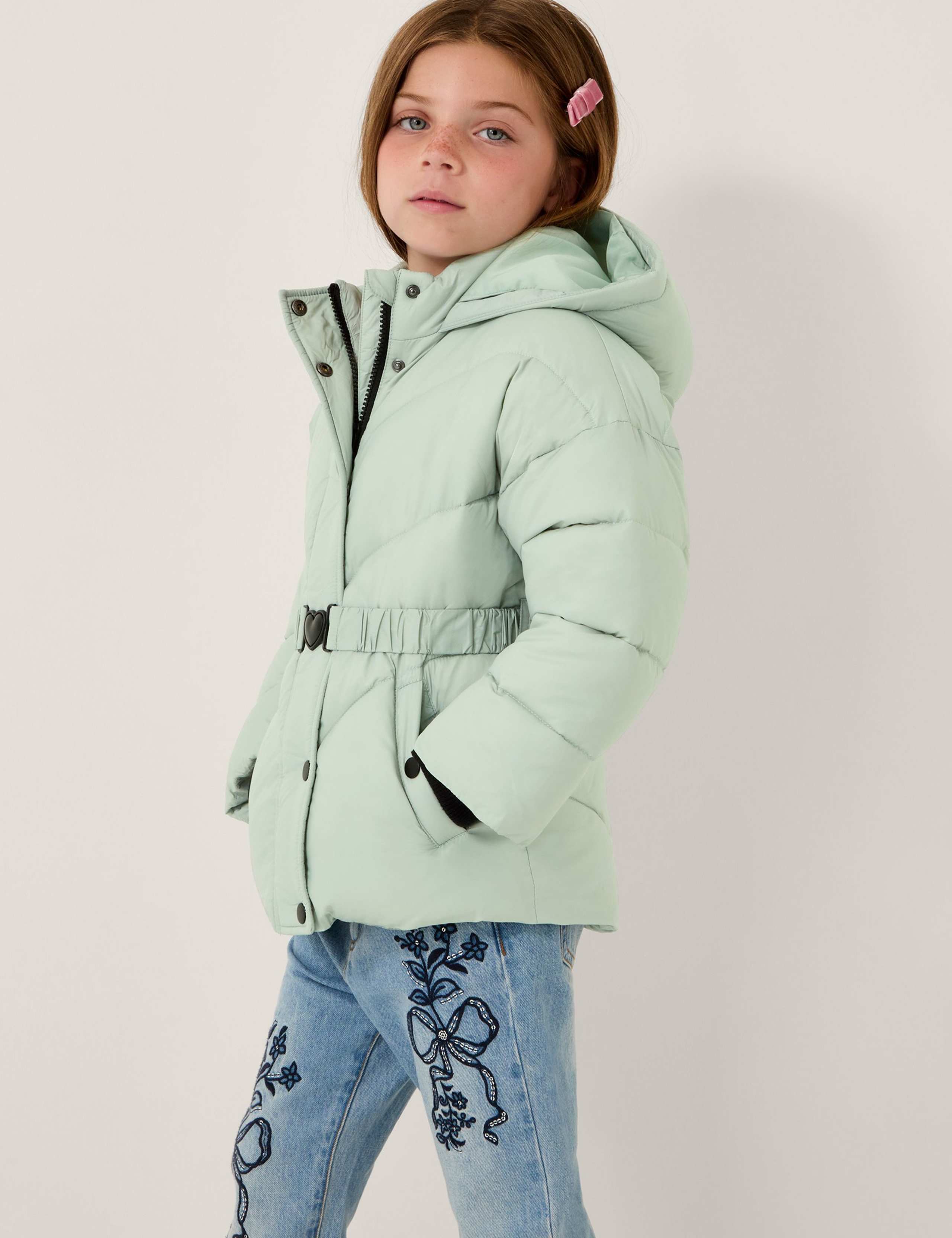 Belted Hooded Puffer Coat (3-13 Yrs)