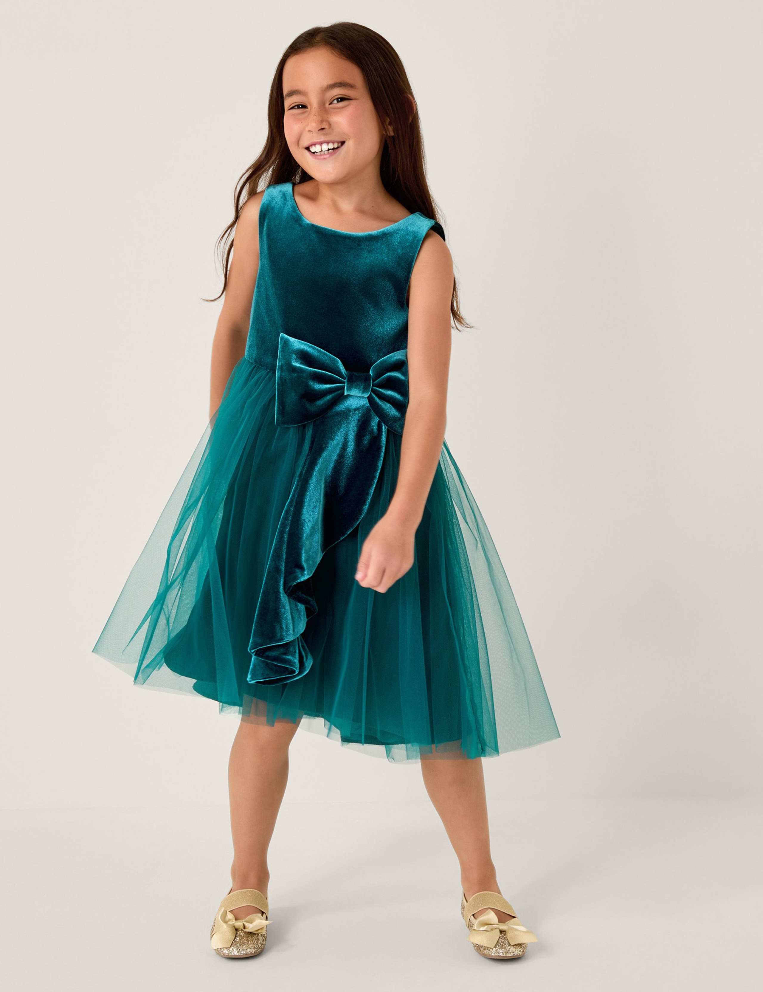 Velvet Bow Tulle Dress