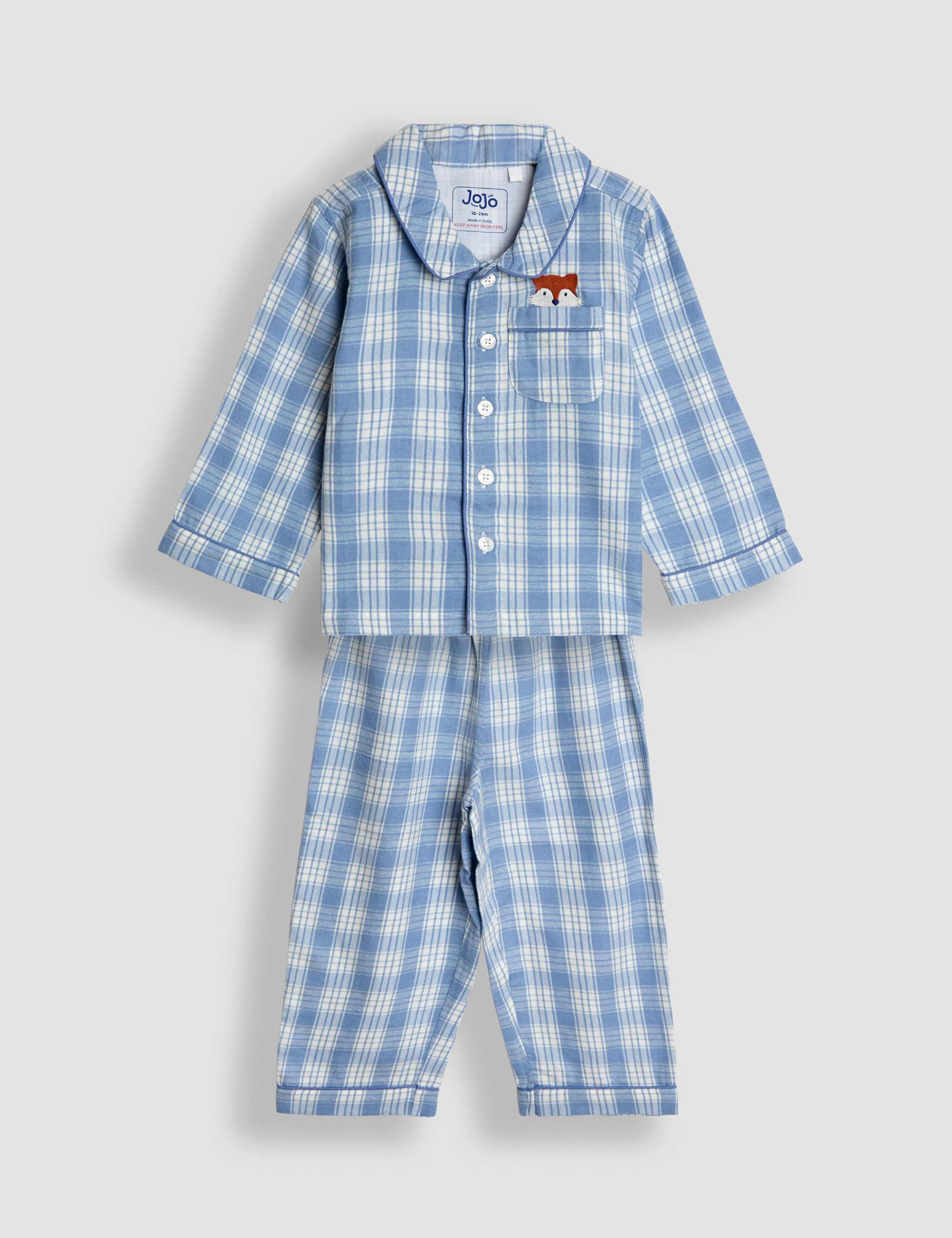 Pure Cotton Woven Checked Pyjamas (1-6 Yrs)