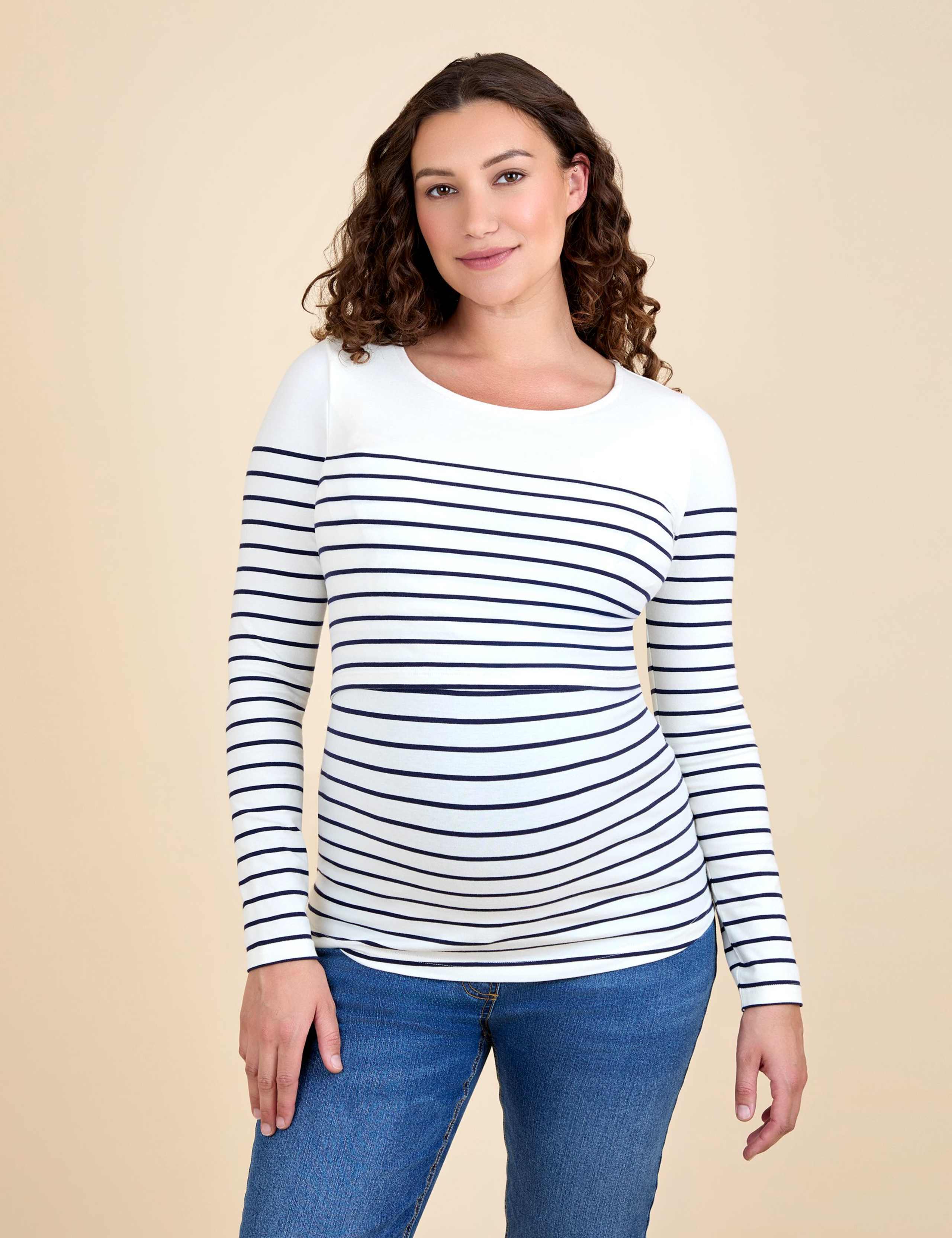 Maternity Cotton Rich Striped Top