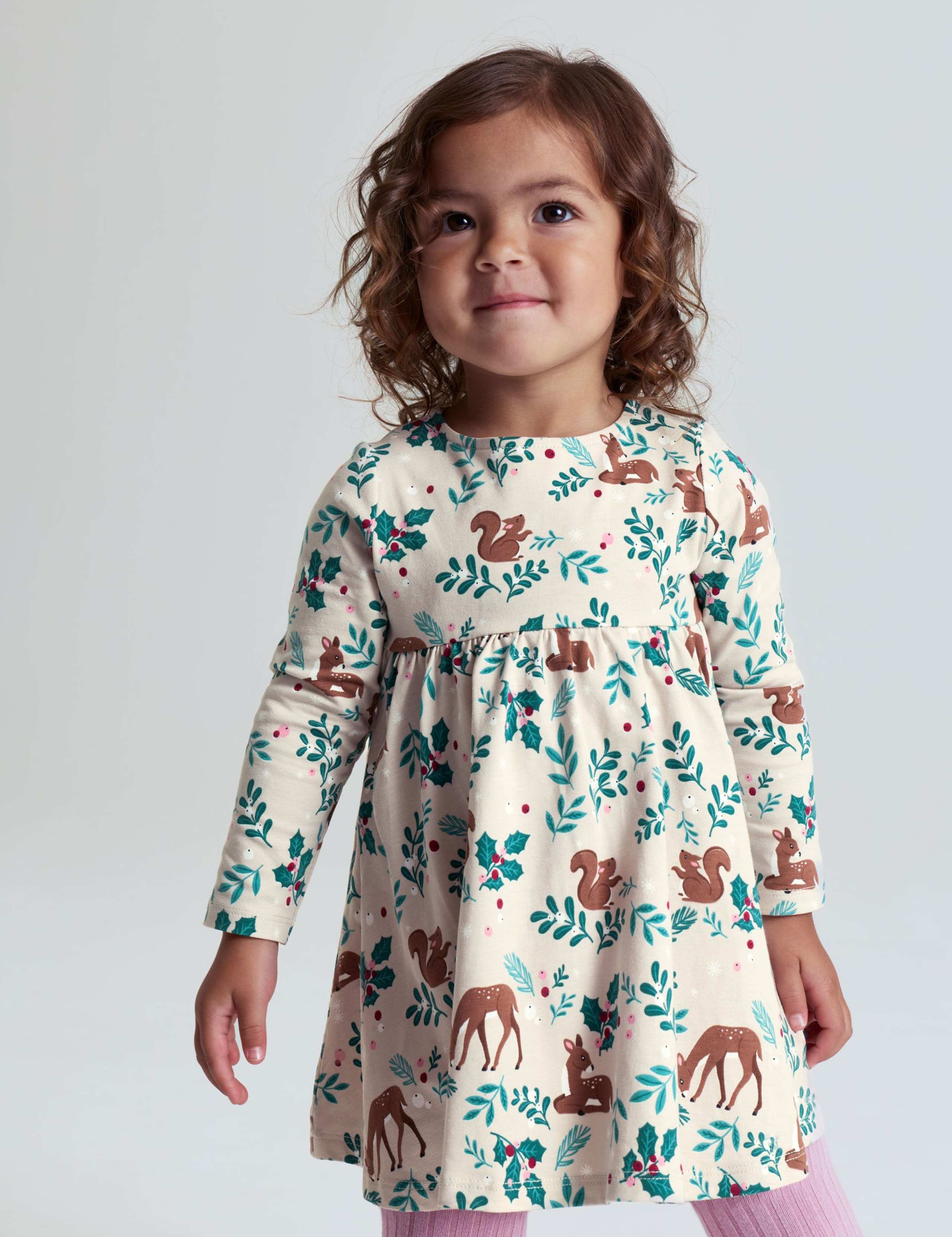 Cotton Rich Winter Animal Dress (1-7 Yrs)