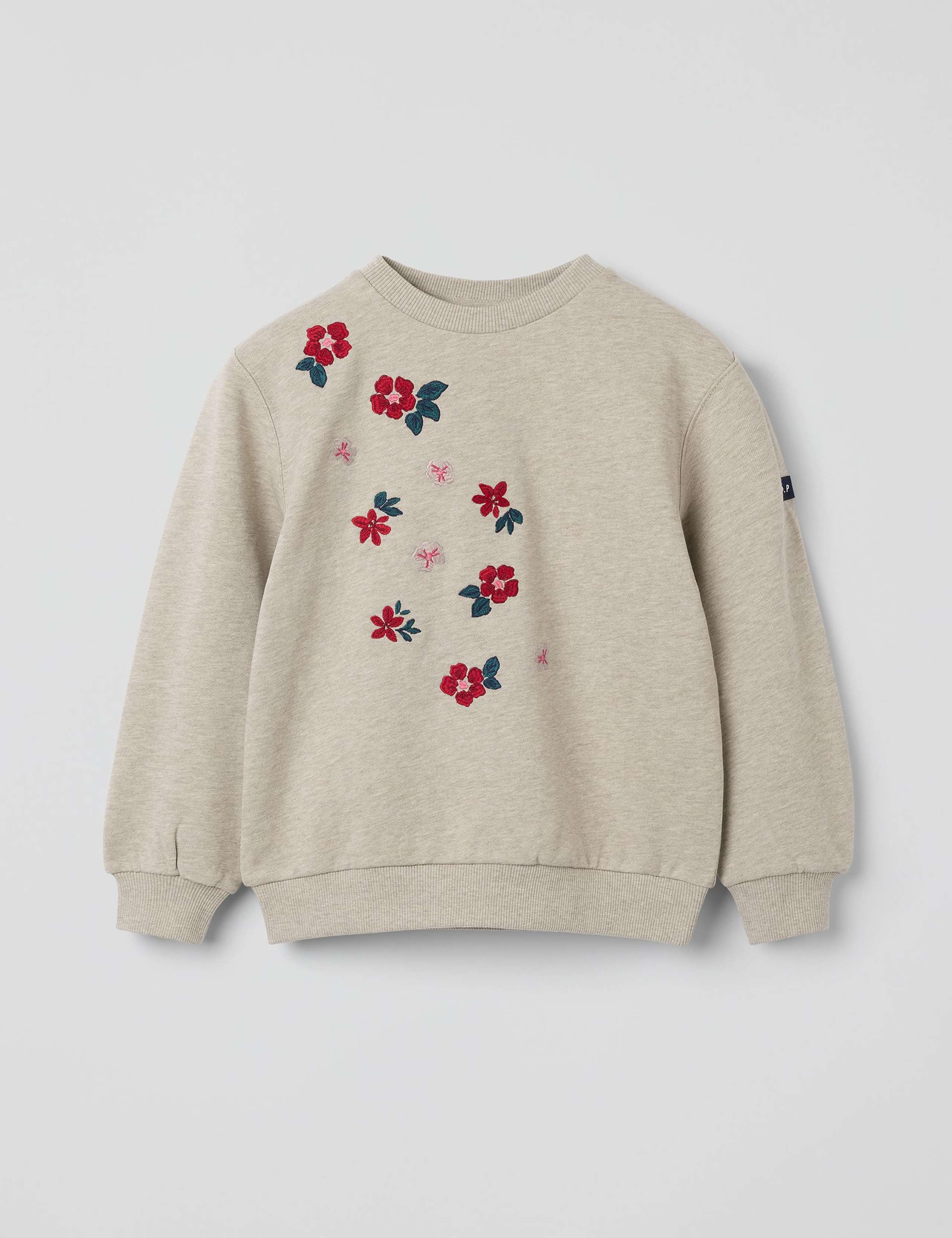 Pure Cotton Floral Sweatshirt (1-10 Yrs)