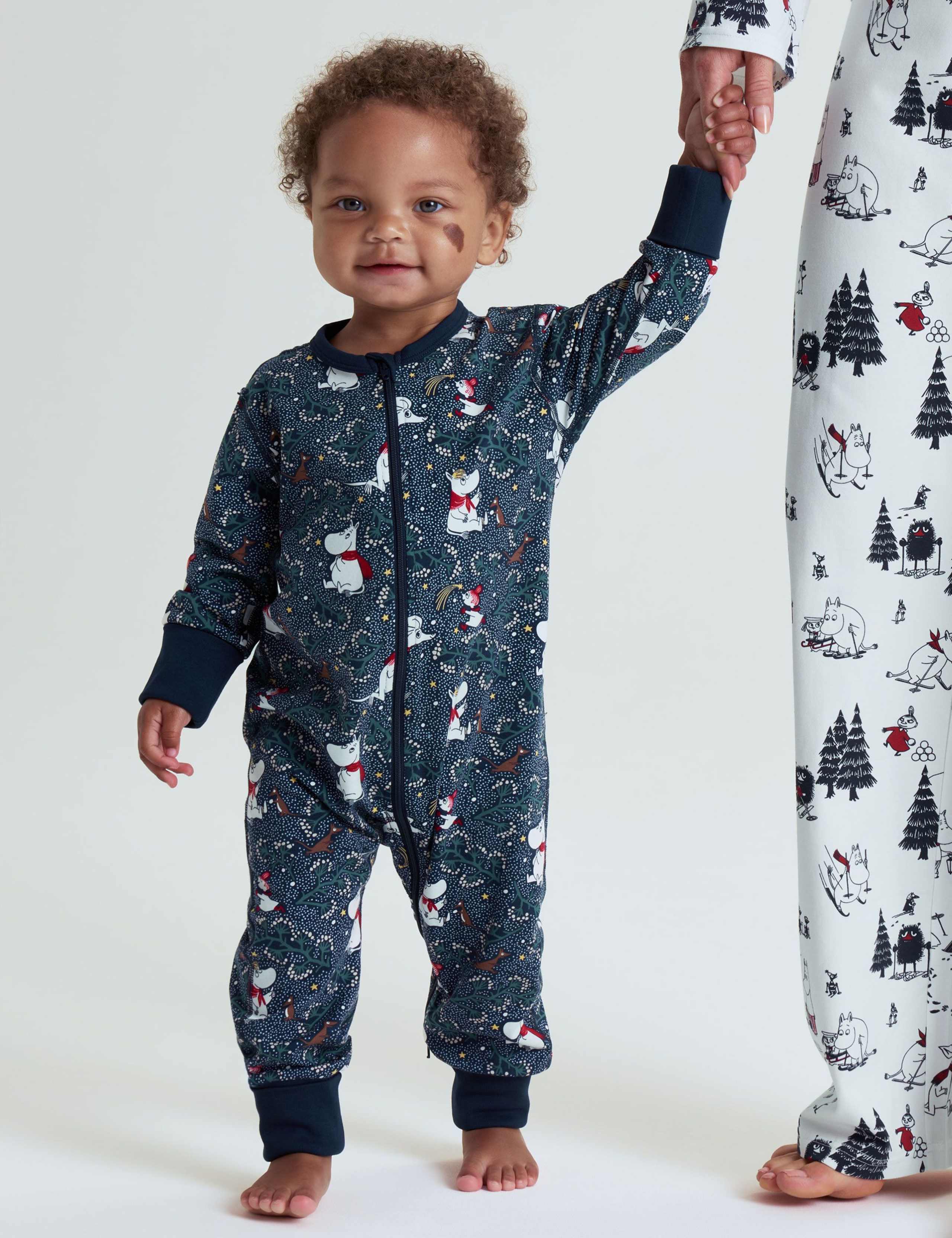 Cotton Rich Winter Moomin Print Sleepsuit (0-4 Yrs)