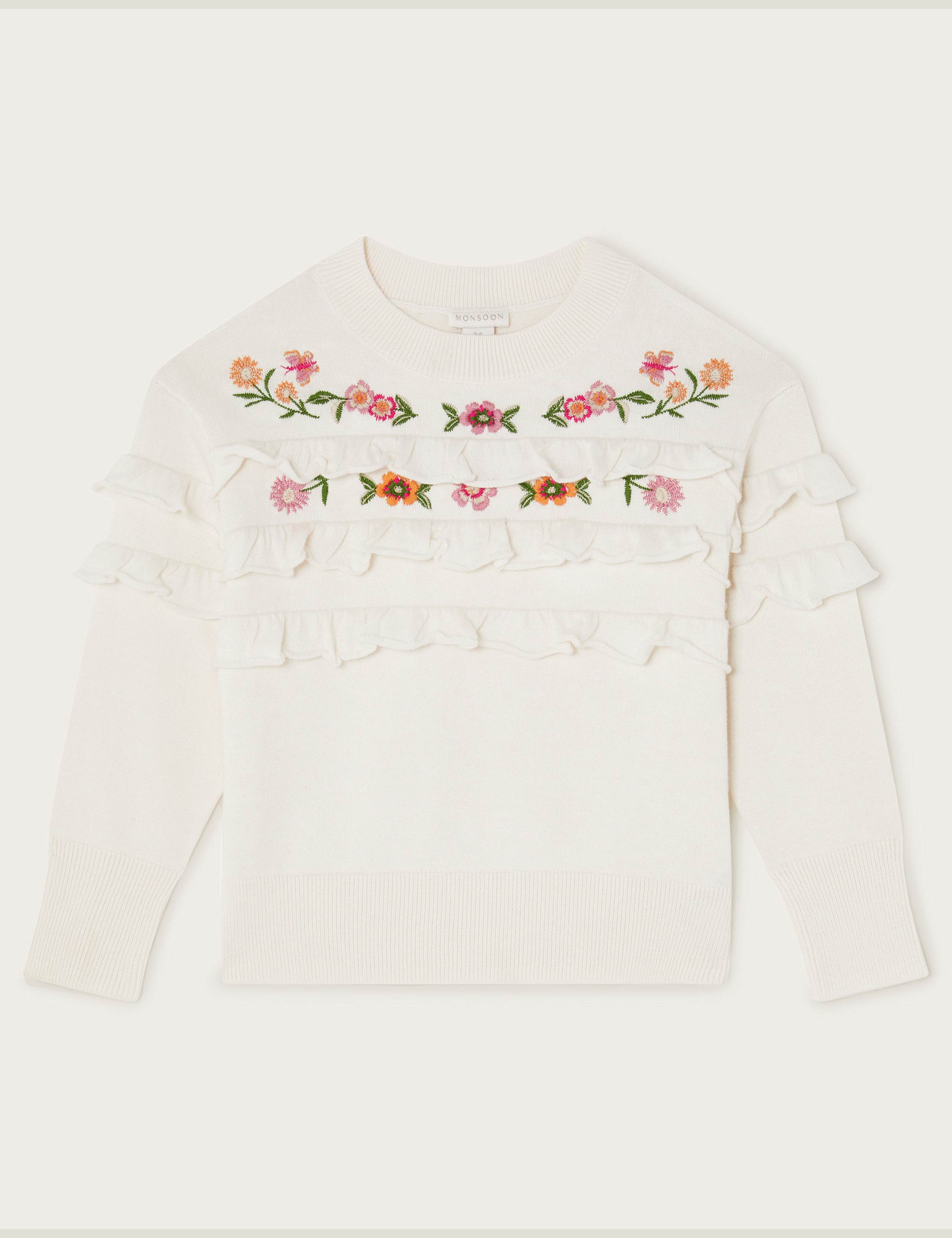 Pure Cotton Embroidered Knitted Jumper