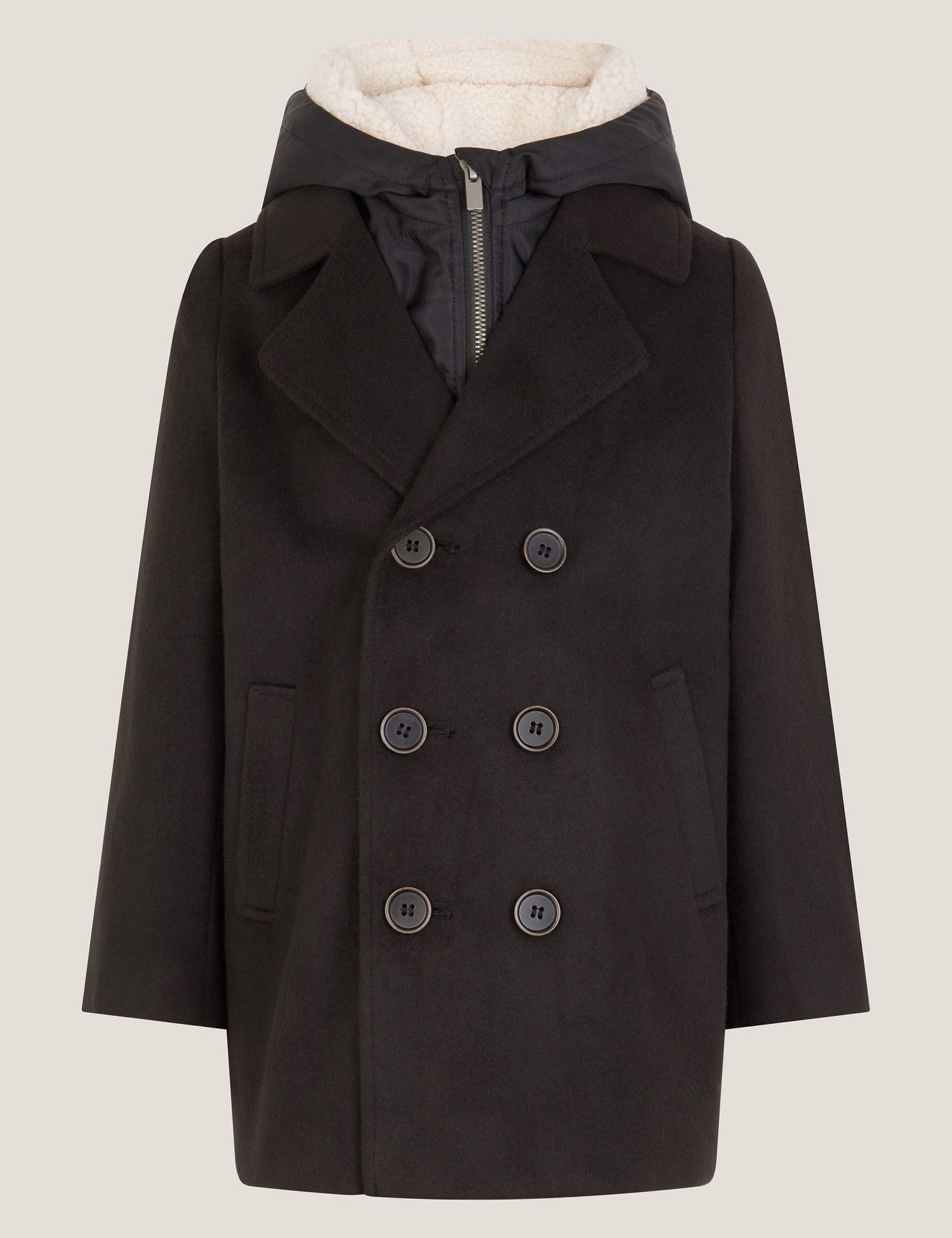 Zip Through Hooded Pea Coat (2-13 Yrs)