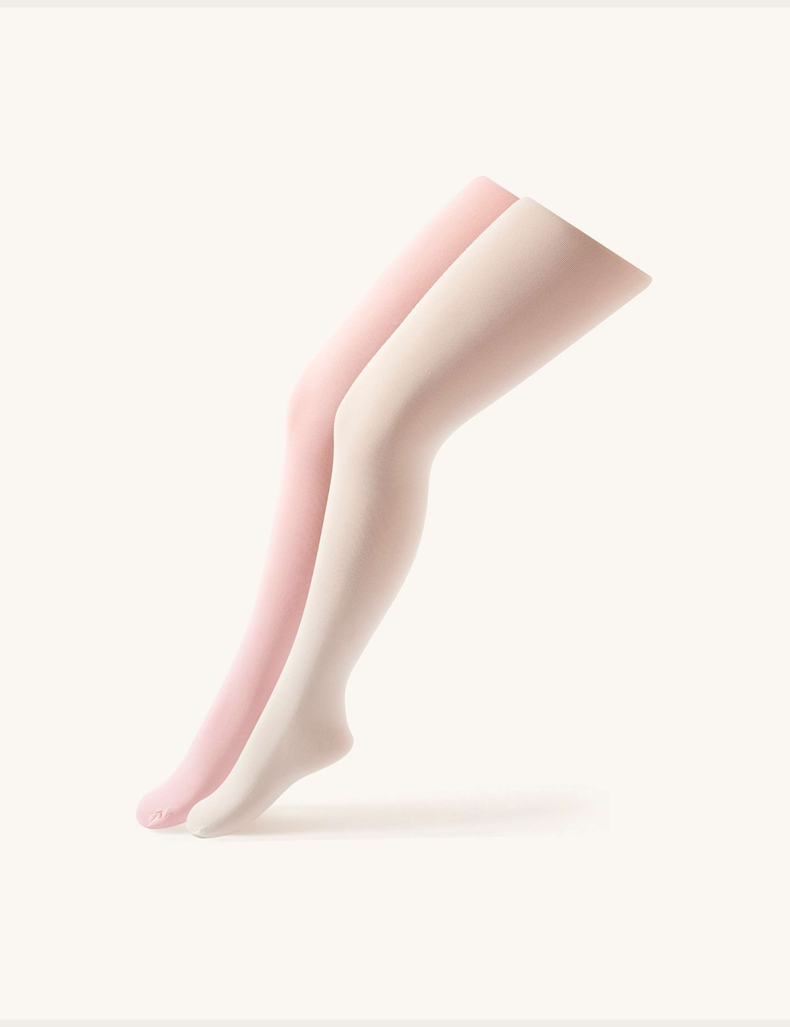 2pk Plain Tights (3-12 Yrs)