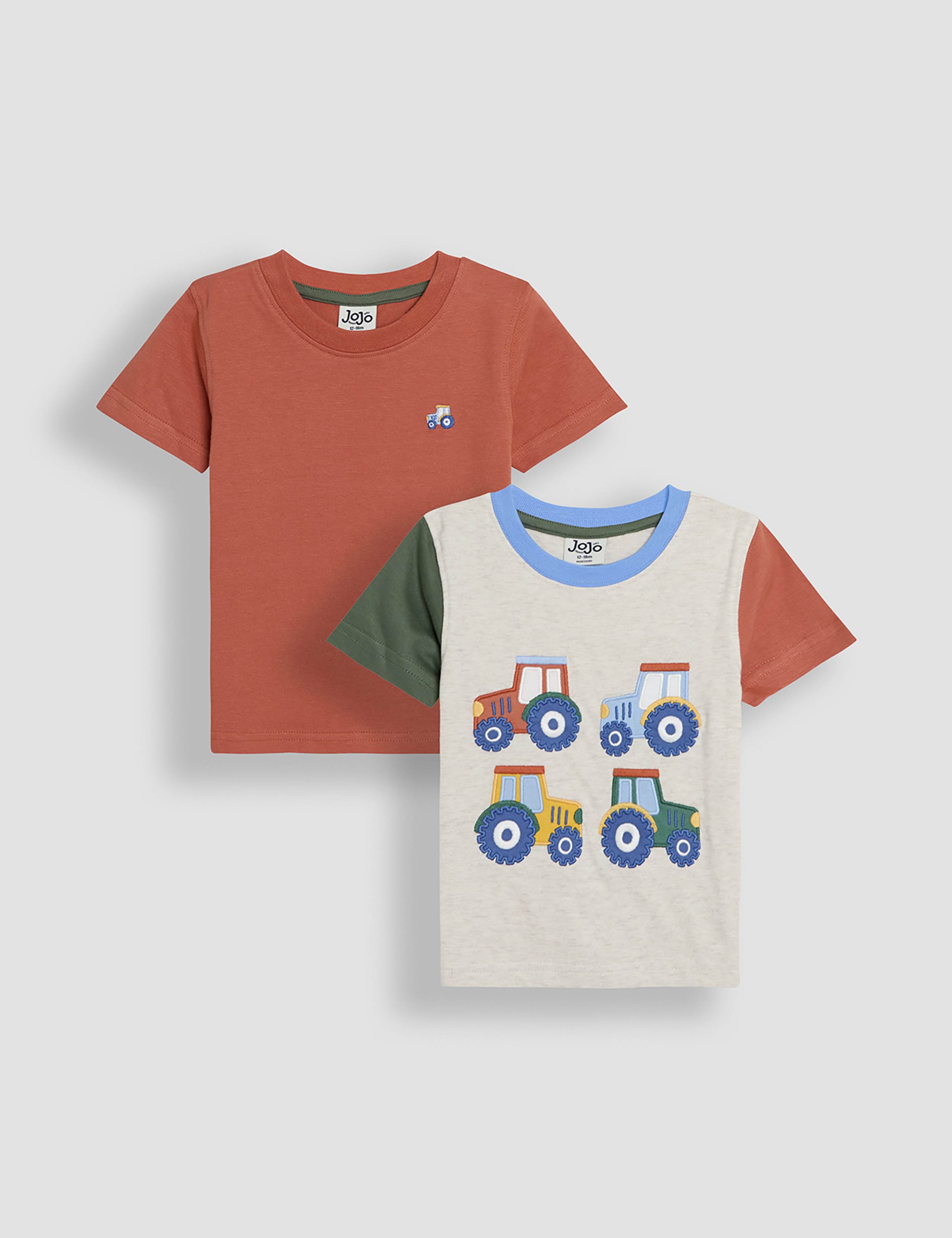 2-Pack Pure Cotton Tractor T-Shirts (0-3 Yrs)