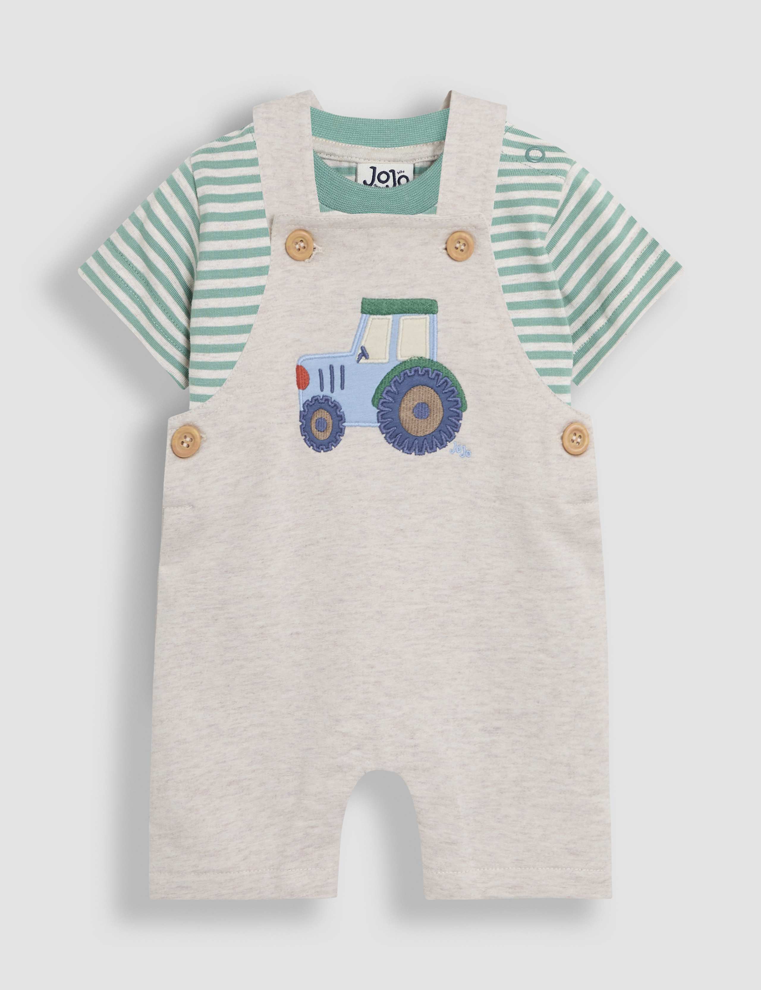 2pc Pure Cotton Dungarees Outfit (3-24 Mths)