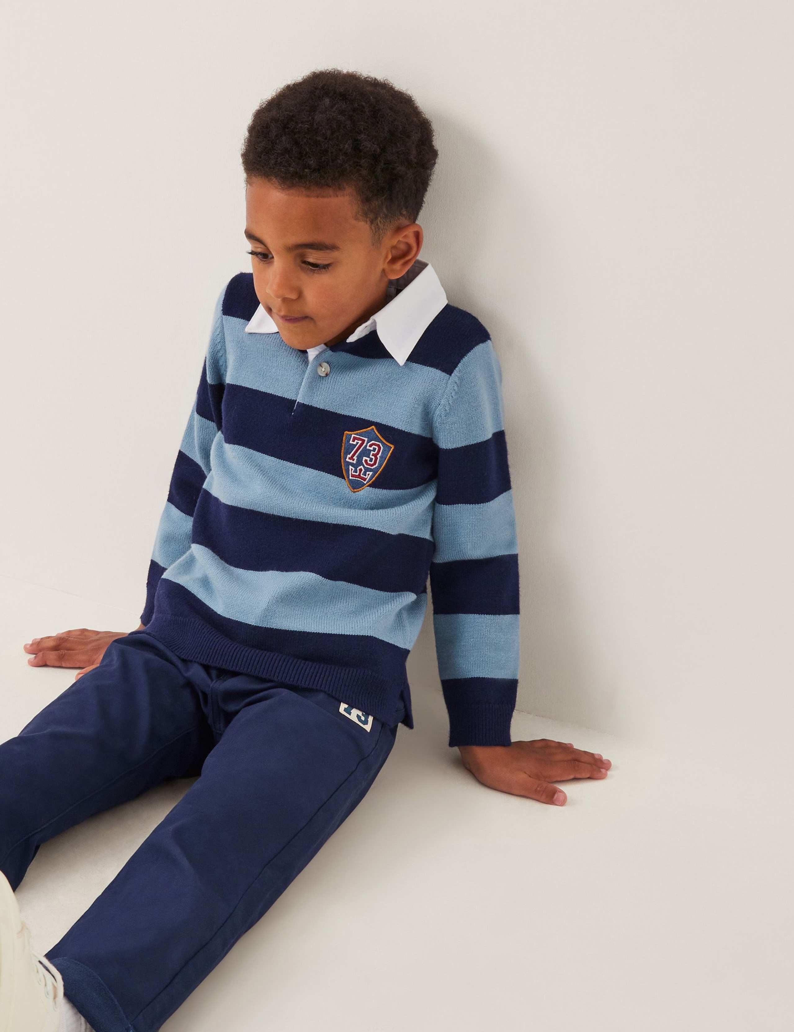 Varsity Striped Polo Jumper (2-13 Yrs)