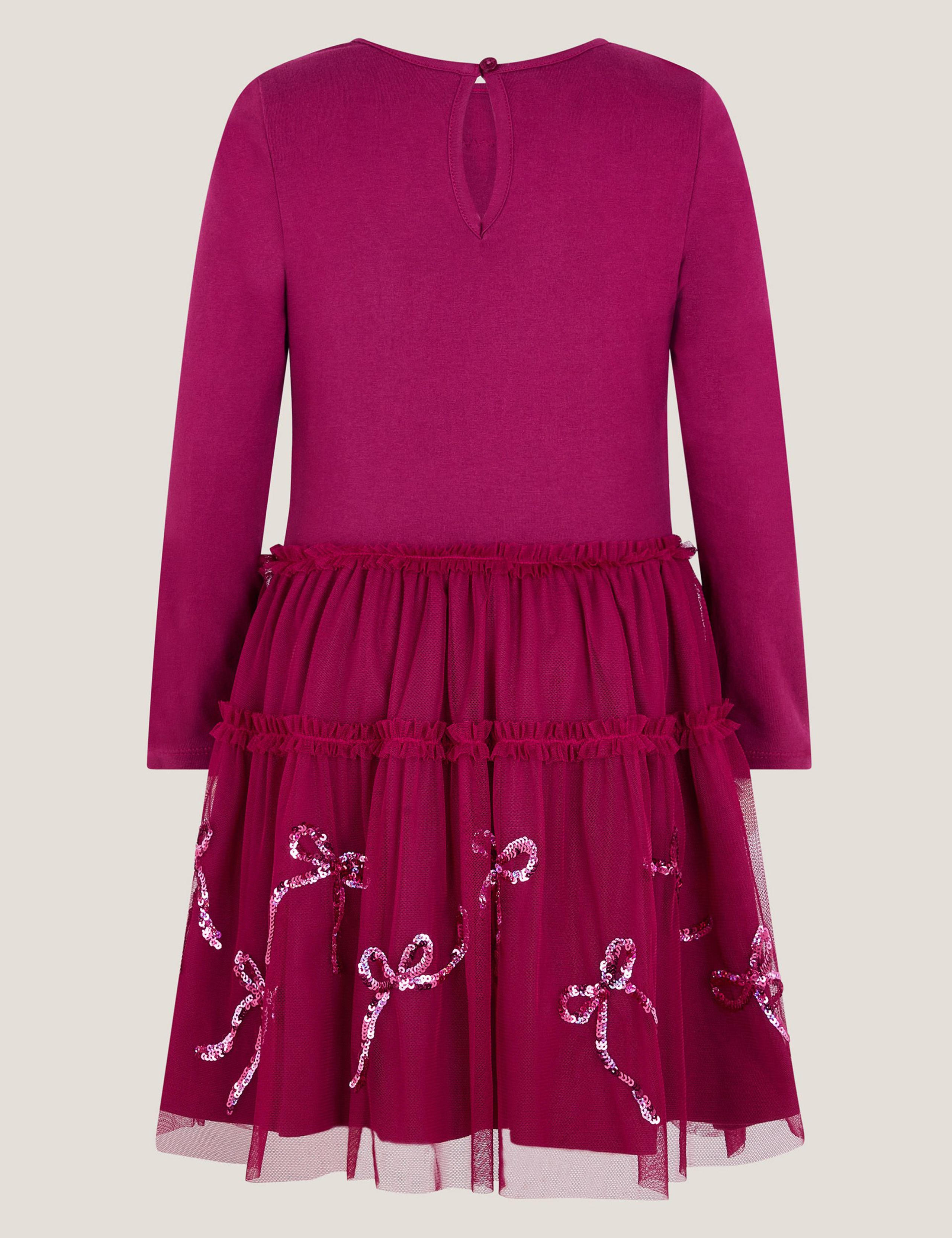 Jersey Sequin Bow Dress (3-13 Yrs)