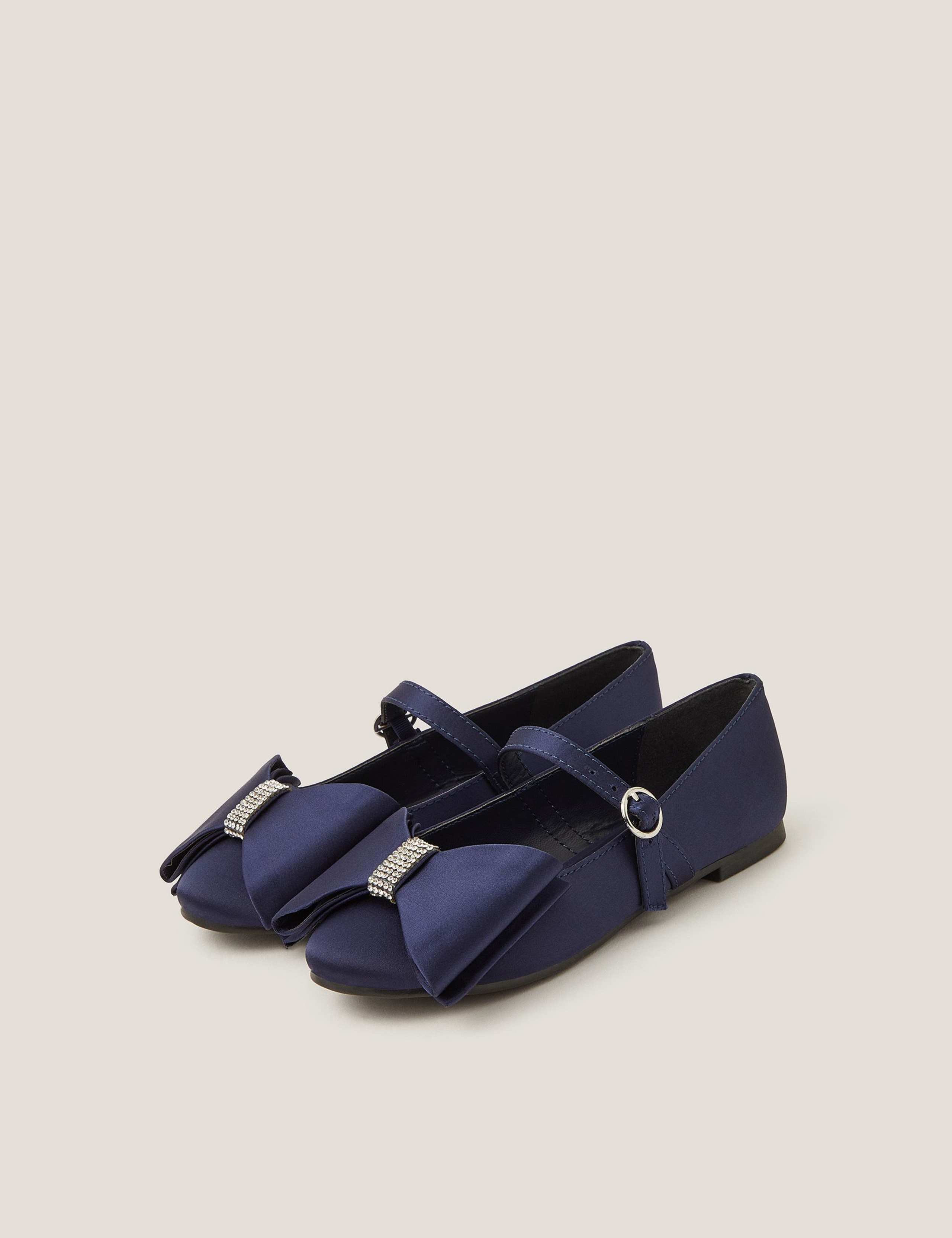 Kids' Satin Bow Ballet Pumps (10 Small - 4 Large)