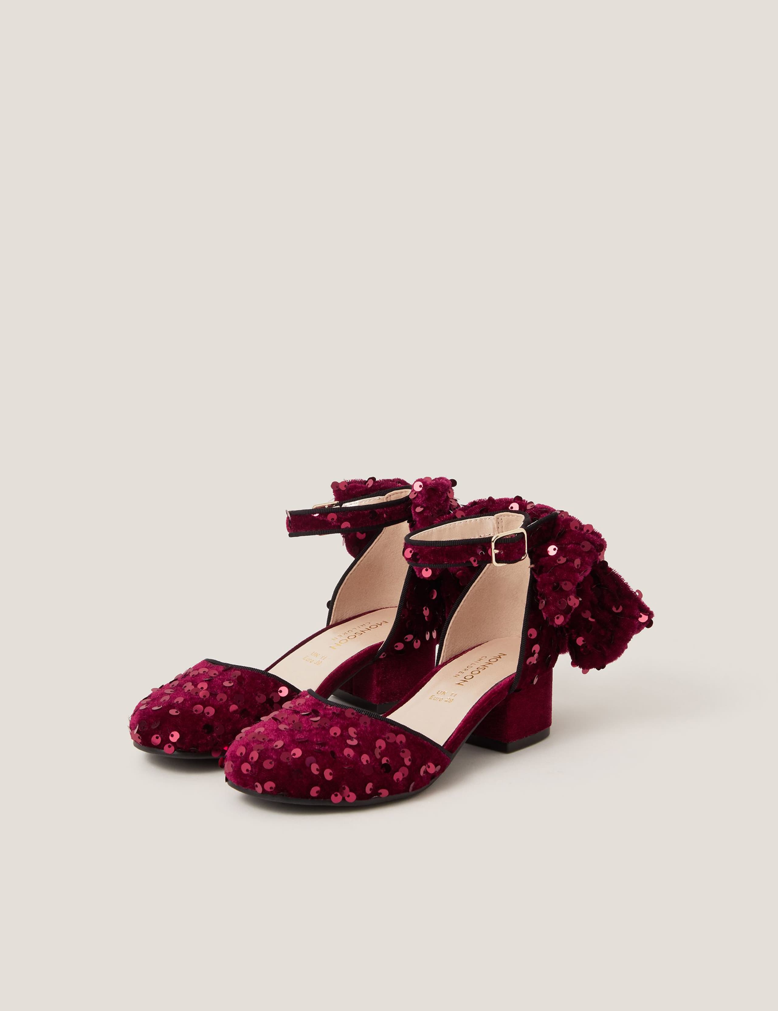 Kids' Velvet Sequin Sandals (6 Small - 3 Large)