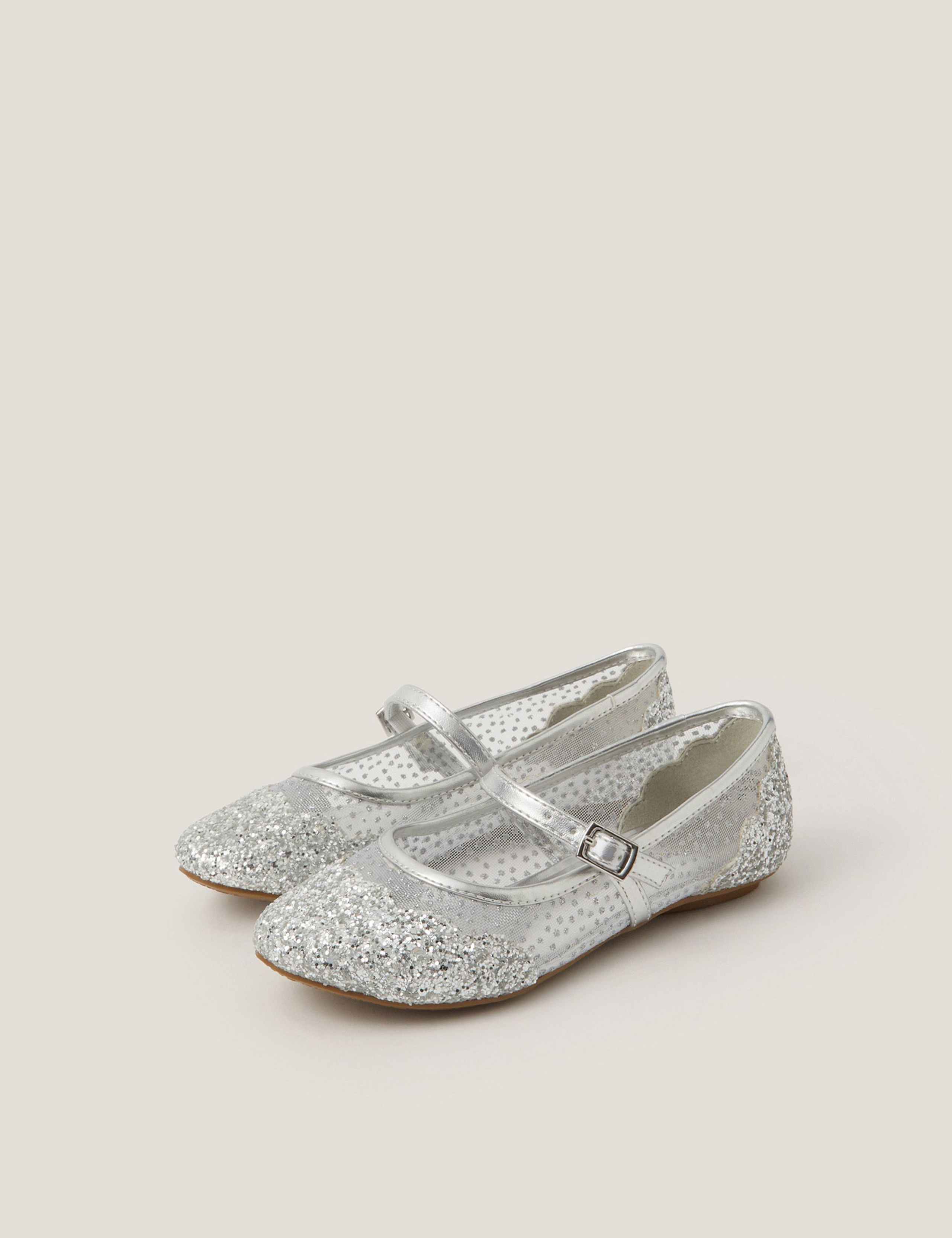 Kids' Glitter Ballet Pumps (7 Small - 4 Large)