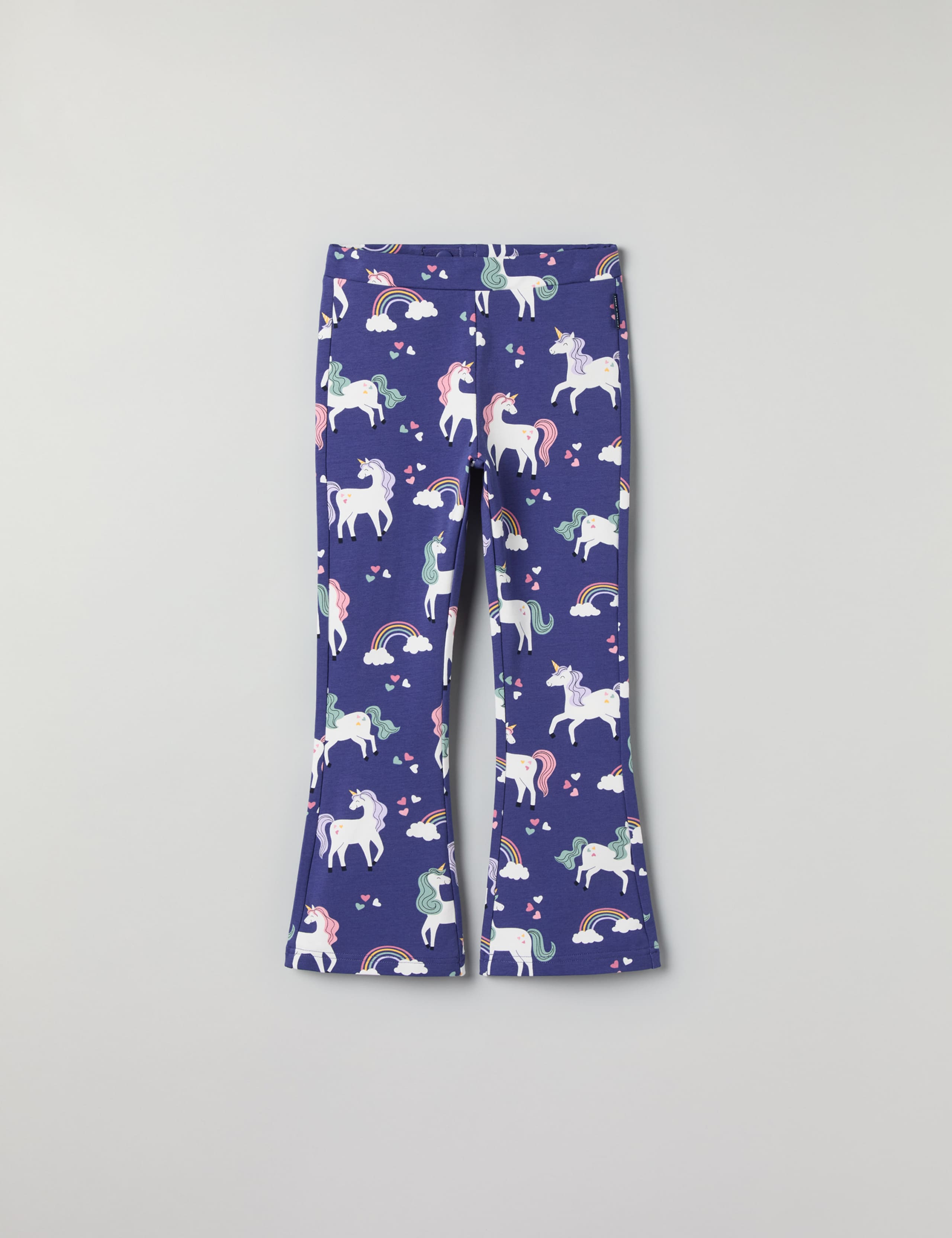 Cotton Rich Unicorn Print Flared Trousers (1-7 Yrs)