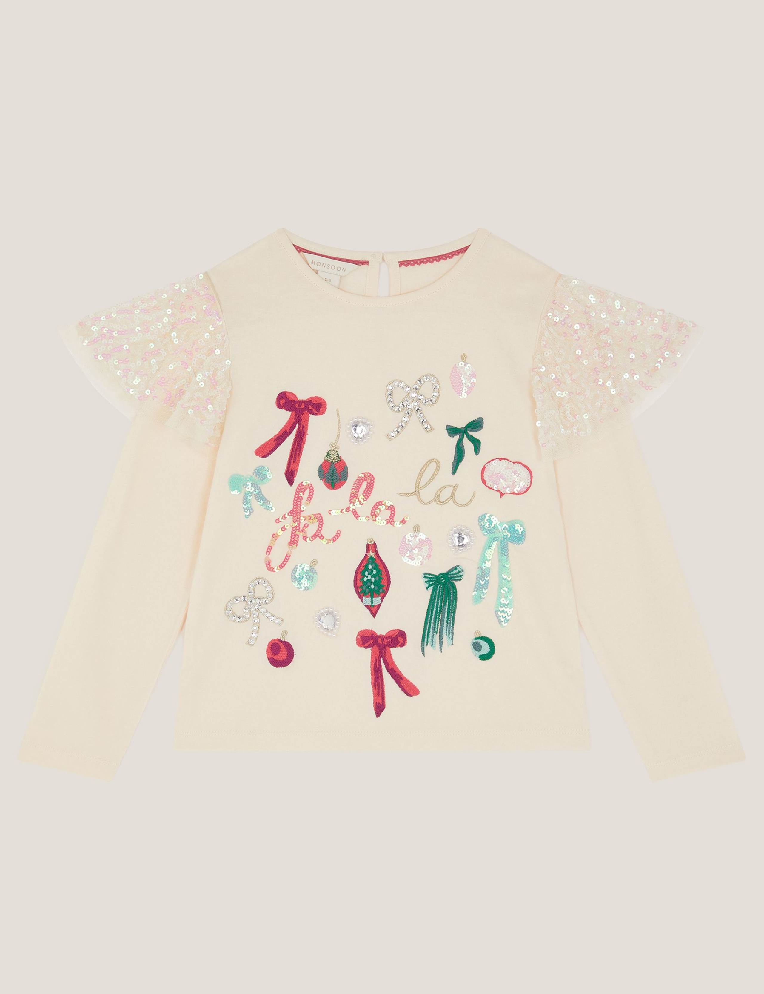 Pure Cotton Christmas Slogan Top (3-13 Yrs)
