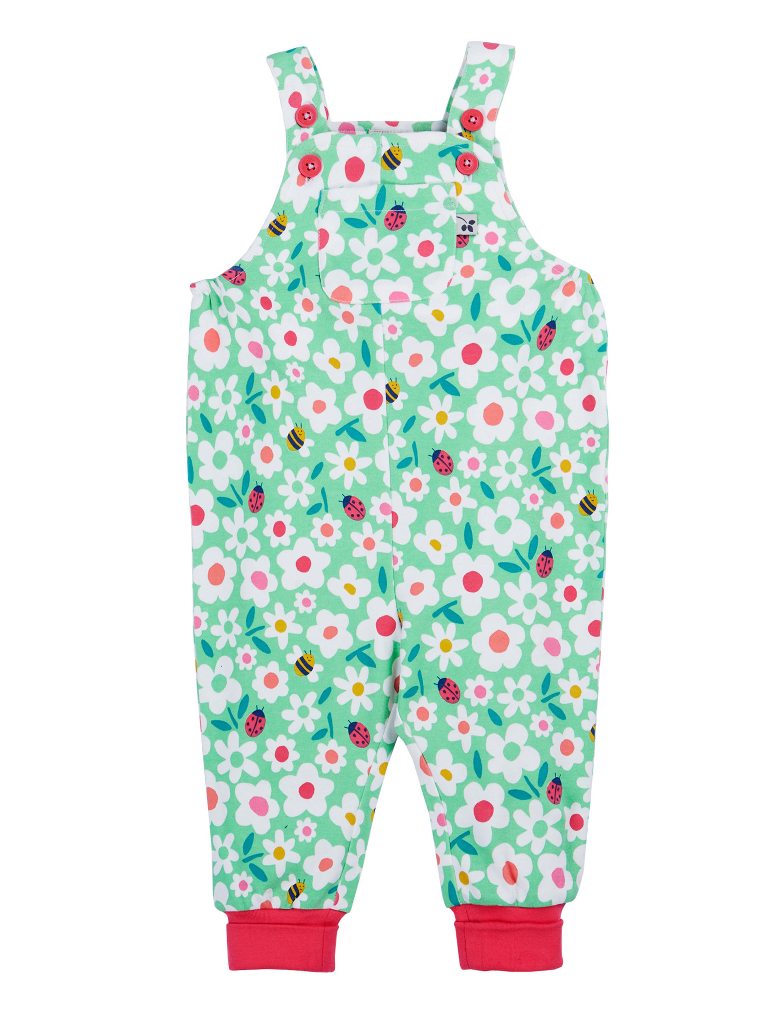 Pure Cotton Floral Dungarees (0-4 Yrs)