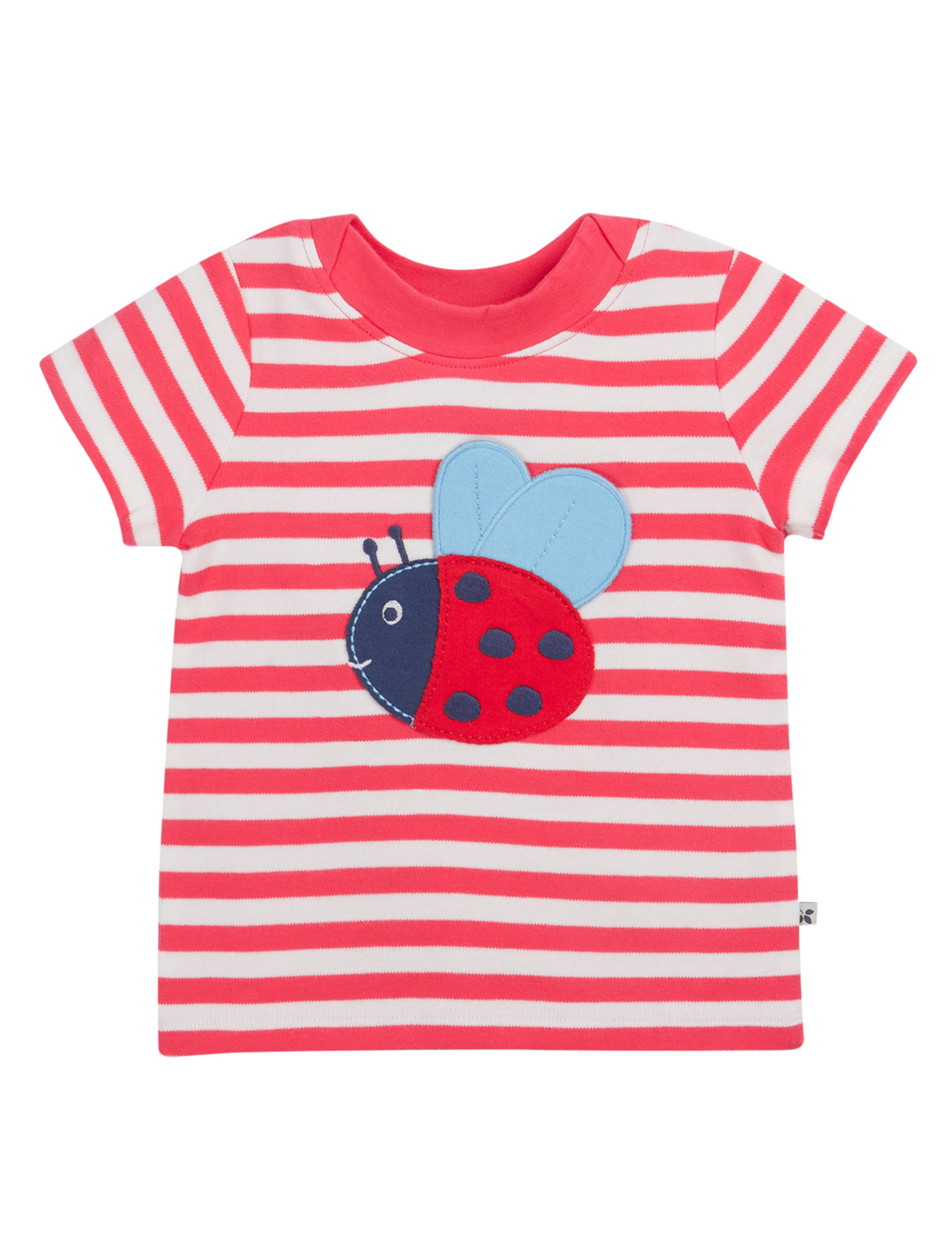 Pure Cotton Striped Ladybird T-Shirt (0-5 Yrs)