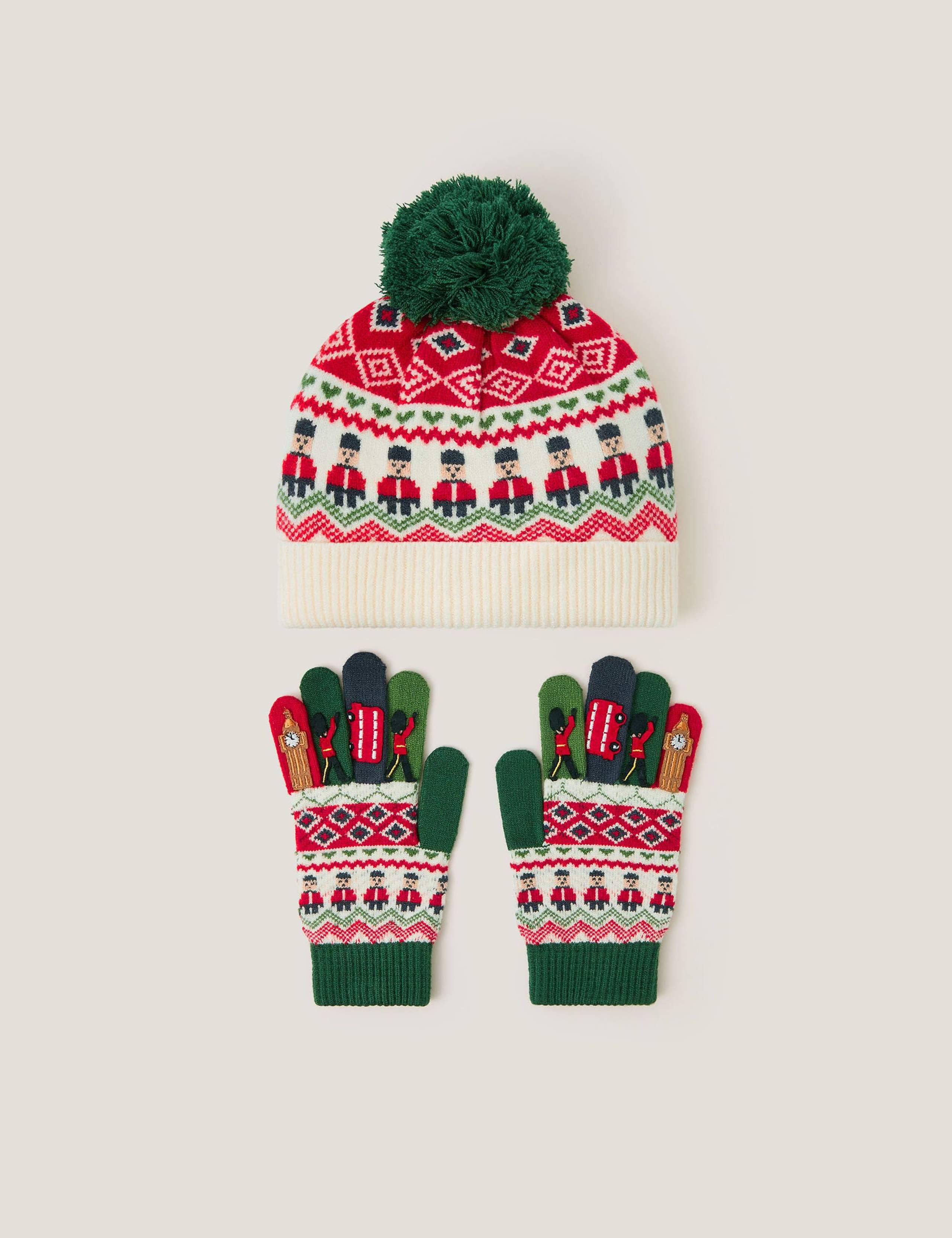 Kids' London Fair Isle Hat & Gloves Set (3-10 Yrs)