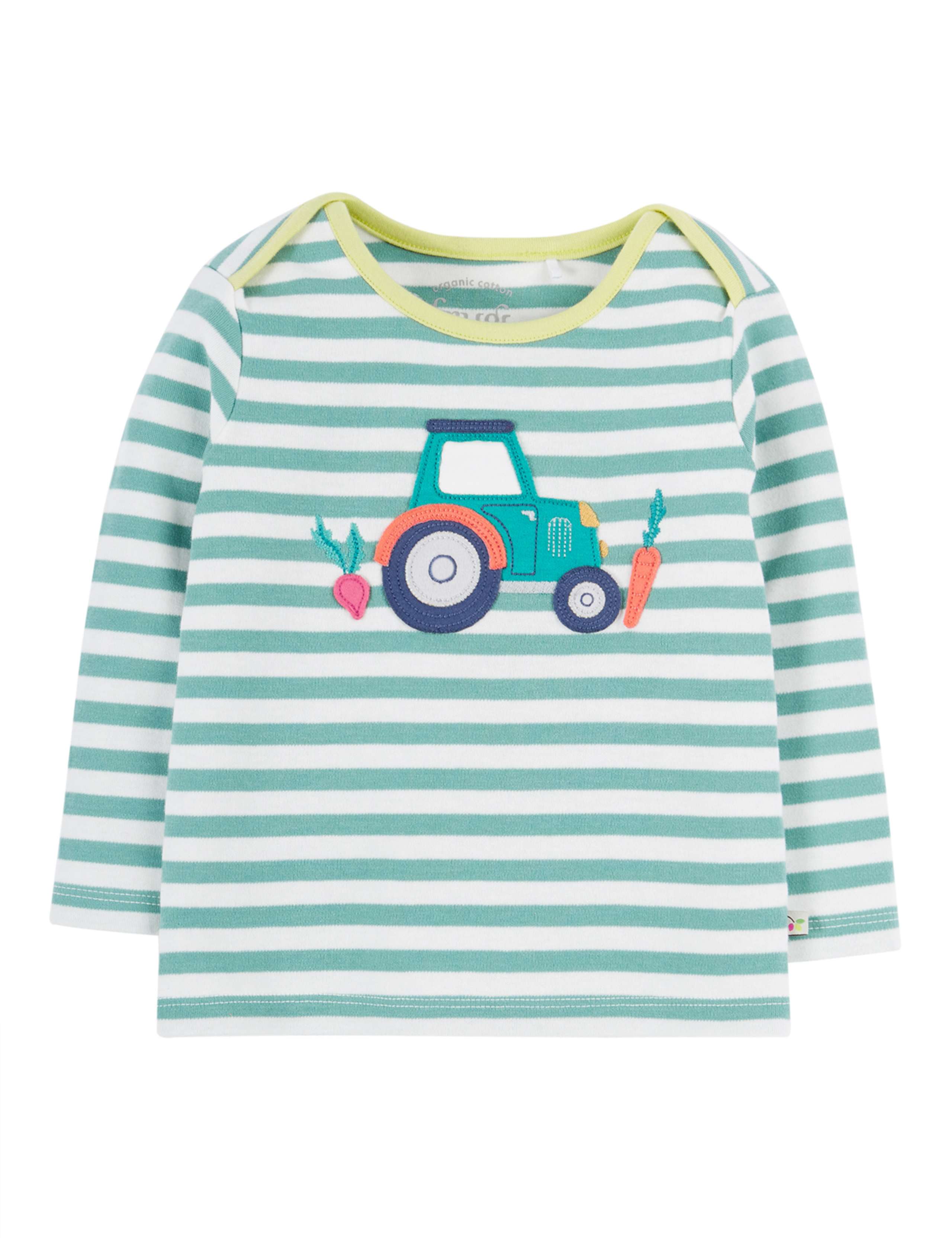 Pure Cotton Striped Tractor Top (0-4 Yrs)