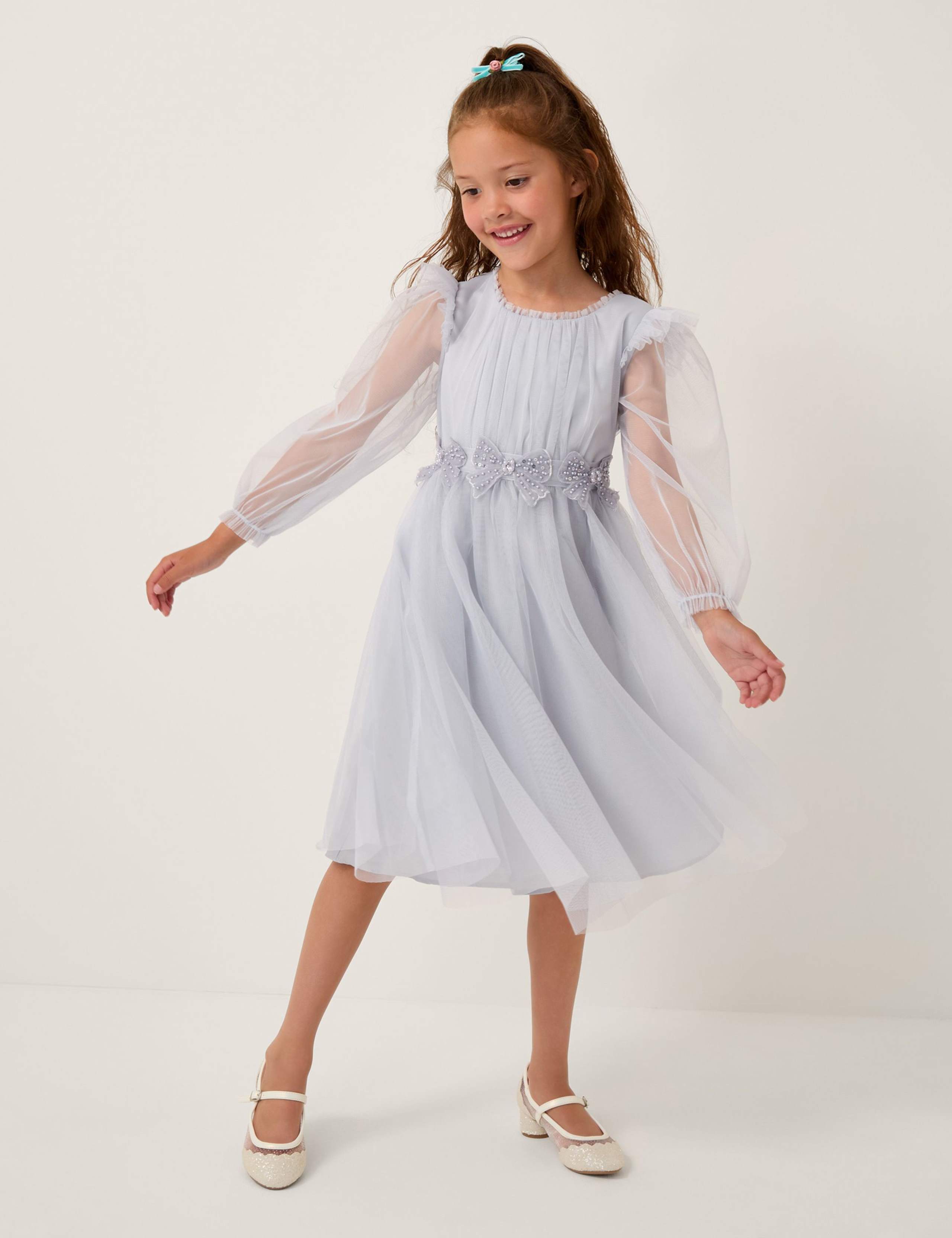 Tulle Beaded Bow Occasion Dress (3-15 Yrs)