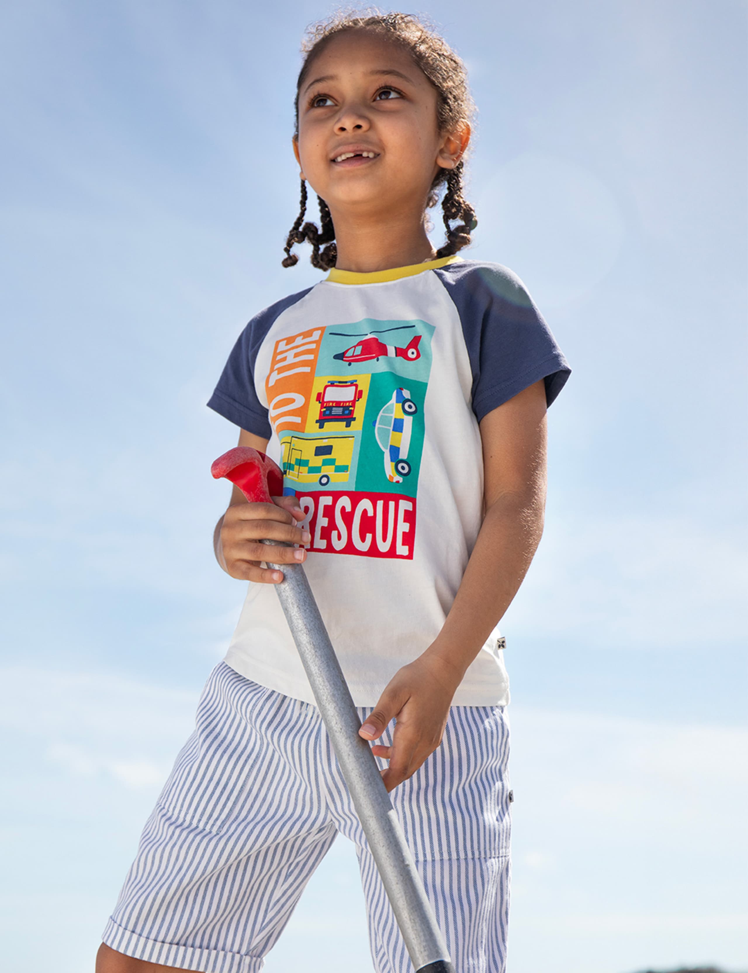 Pure Cotton Rescue Vehicle Print T-Shirt (2-10 Yrs)