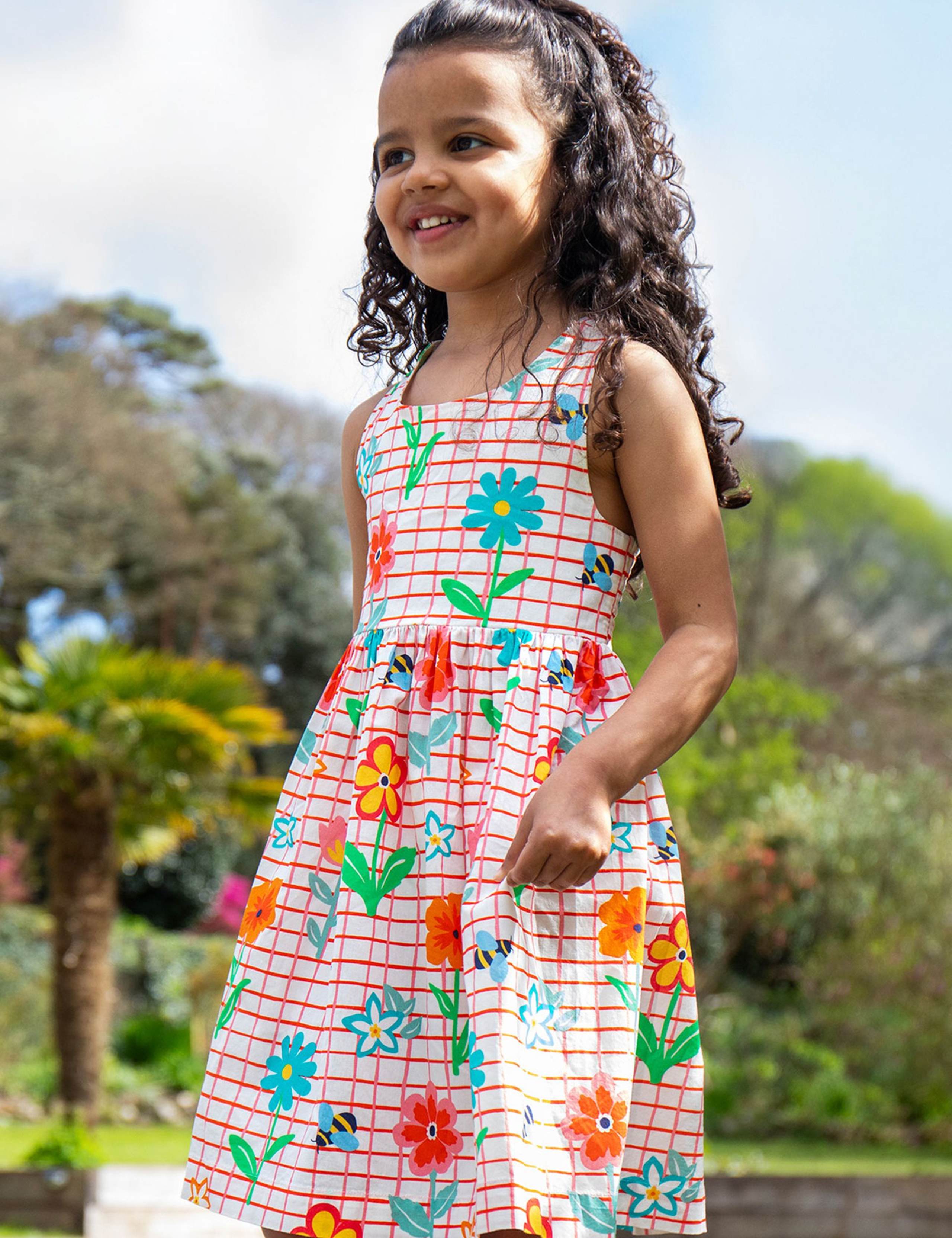 Pure Cotton Floral Dress (2-10 Yrs)