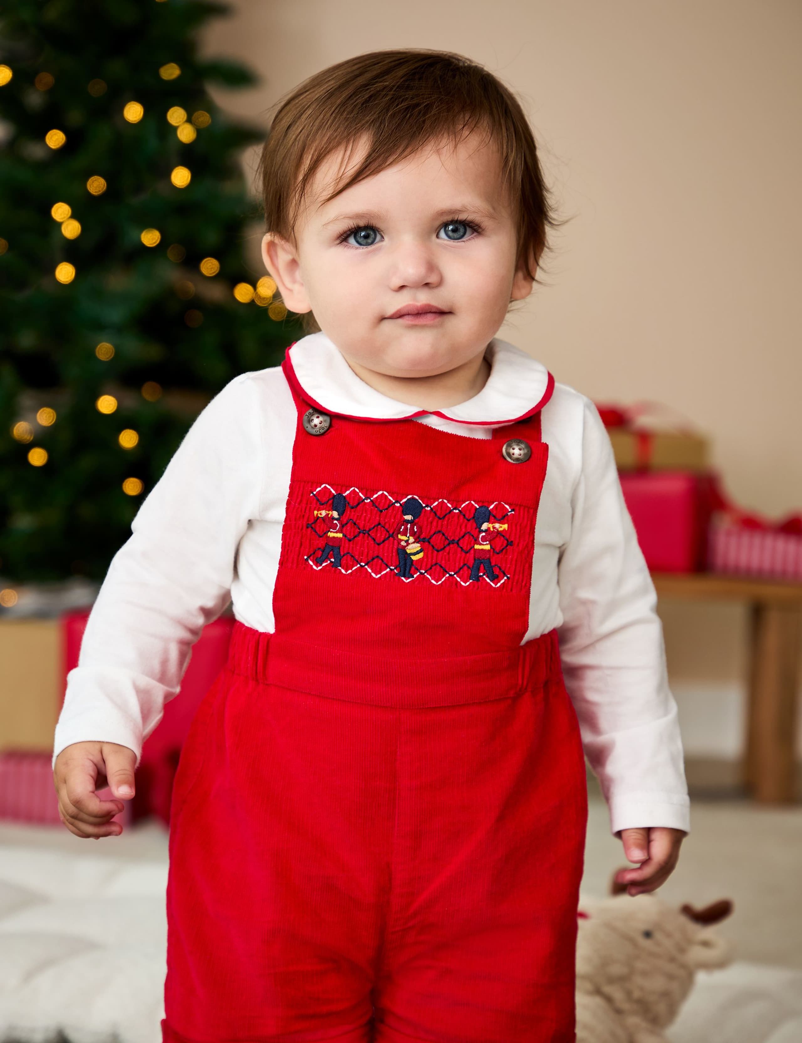 2pc Pure Cotton Smocked Dungarees Outfit (0-3 Yrs)