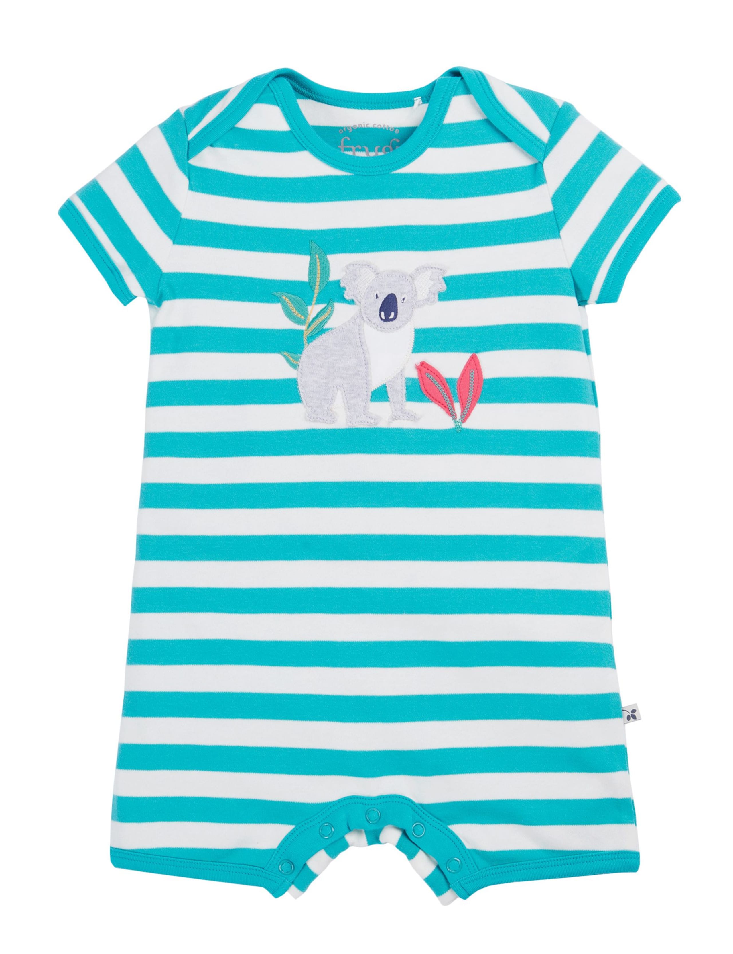 Pure Cotton Striped Appliqué Romper (0-24 Mths)