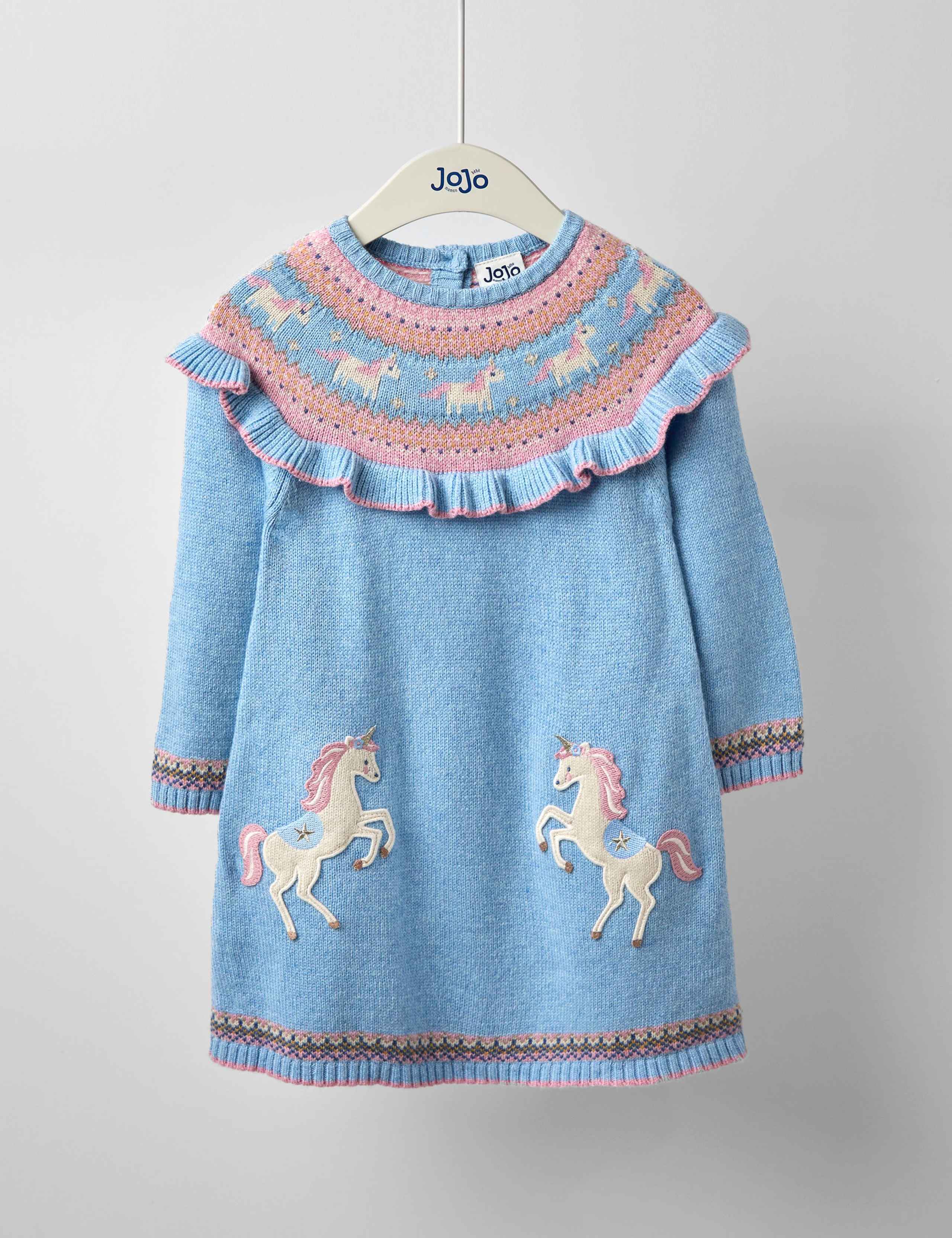 Unicorn Fair Isle Knitted Dress (6 Mths-7 Yrs)