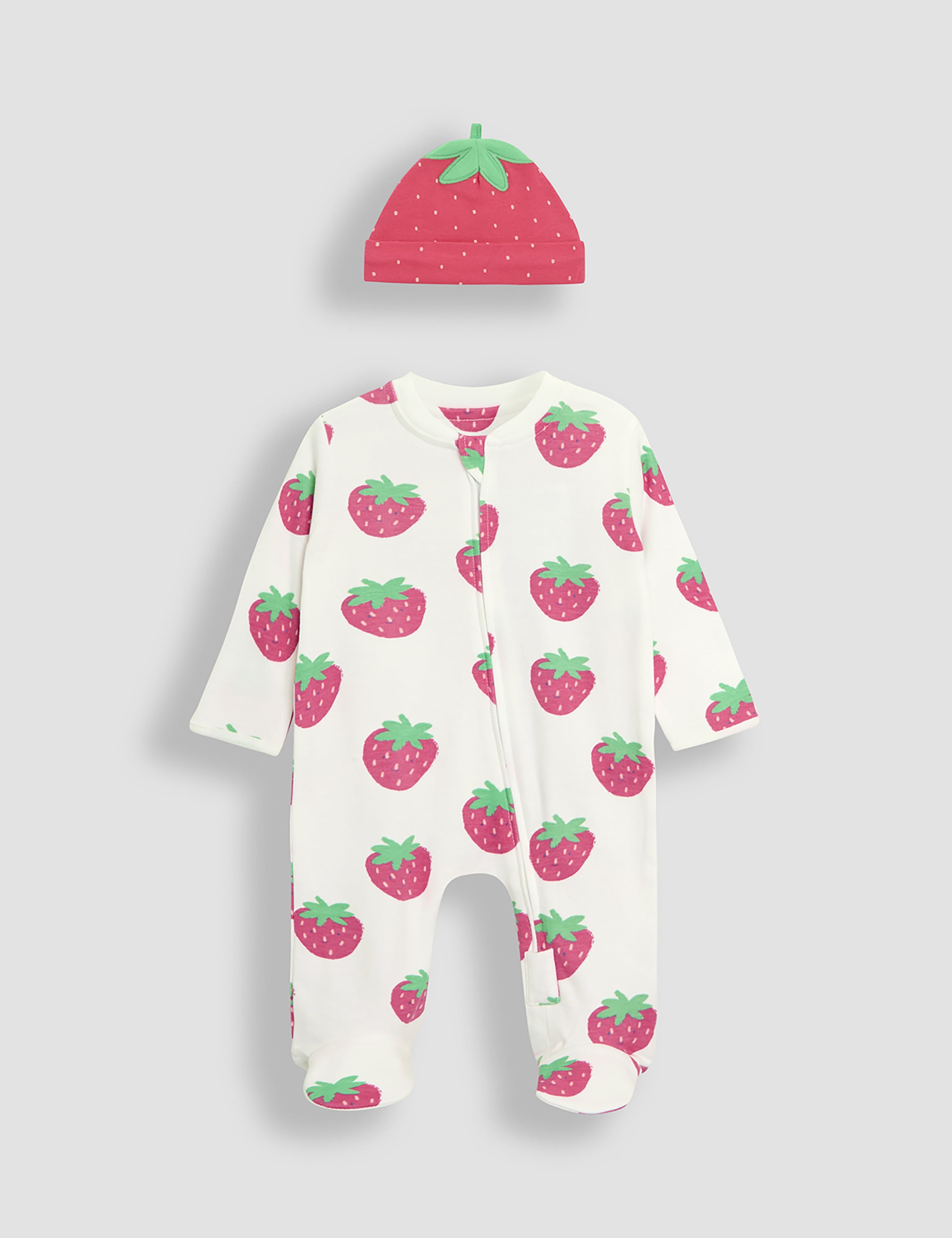 2pc Pure Cotton Strawberry Sleepsuit (0-12 Mths)