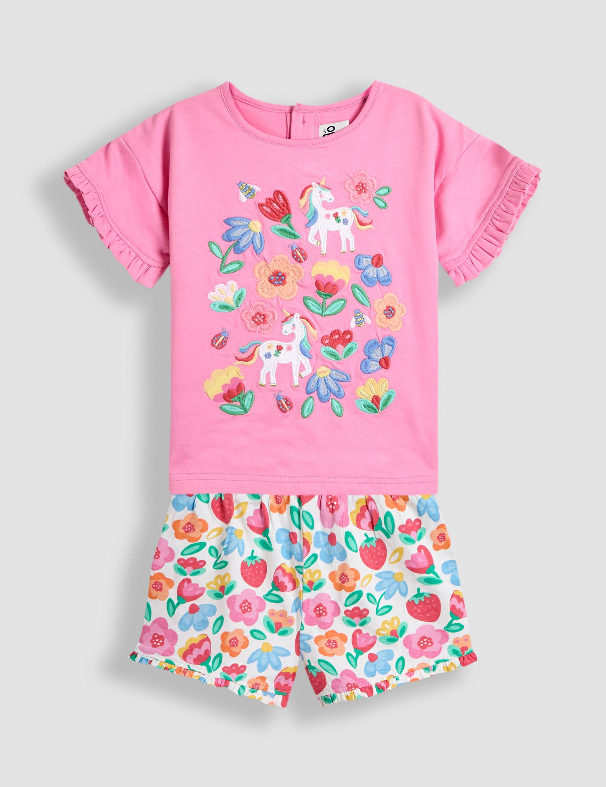 2pc Pure Cotton Floral Top & Bottom Outfit (6 Mths - 5 Yrs)