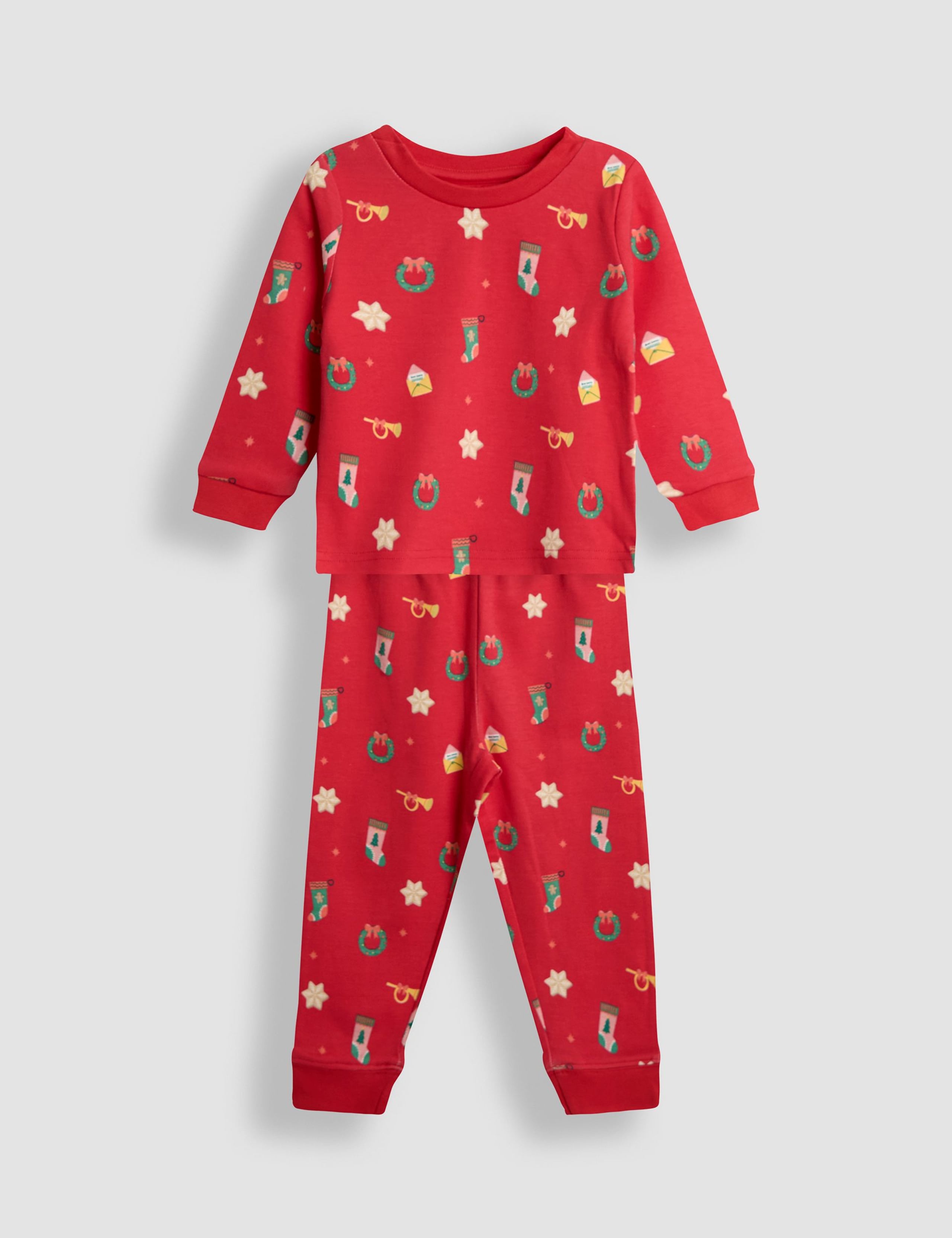 Pure Cotton Christmas Print Pyjamas (1-7 Yrs)