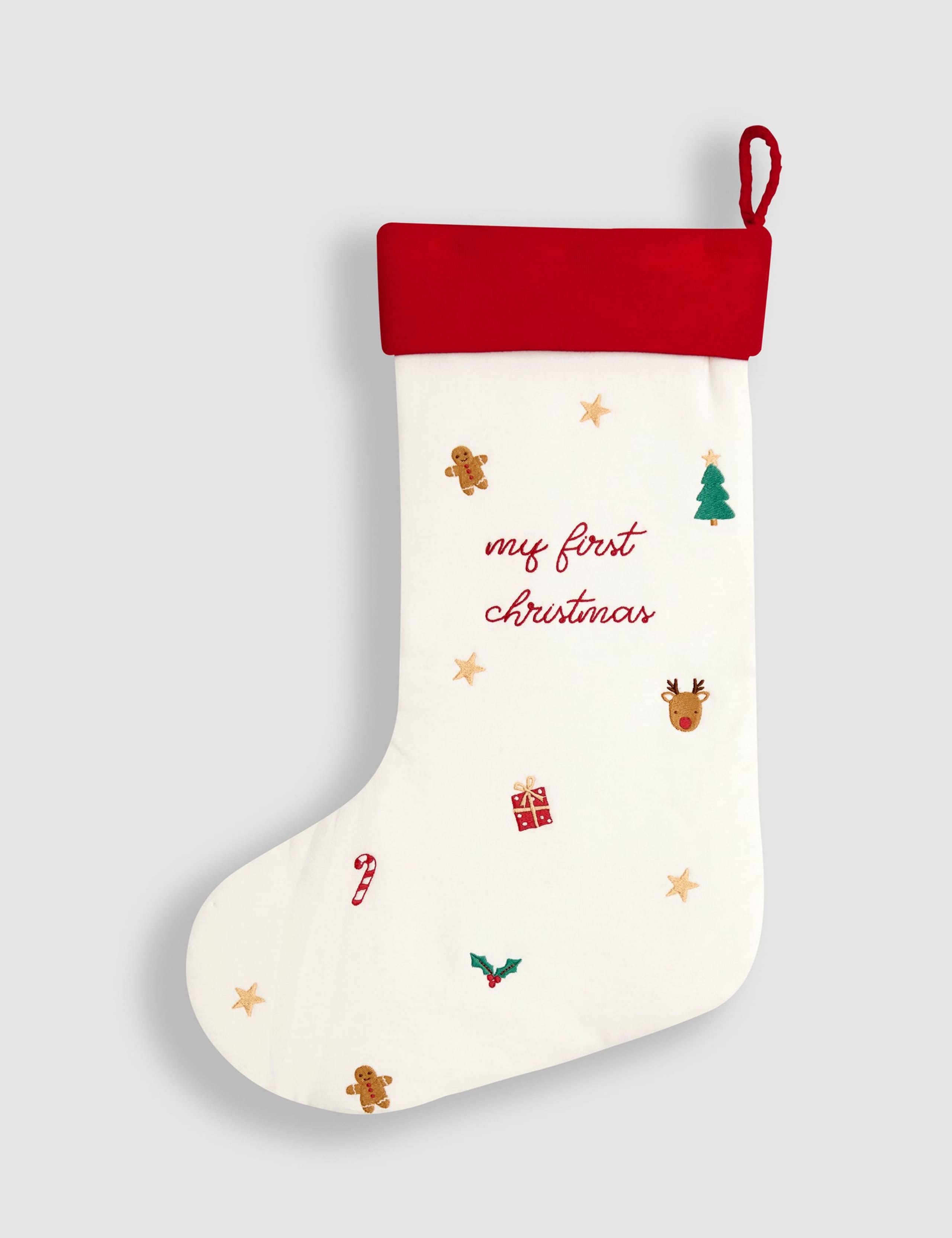 My First Christmas Embroidered Stocking