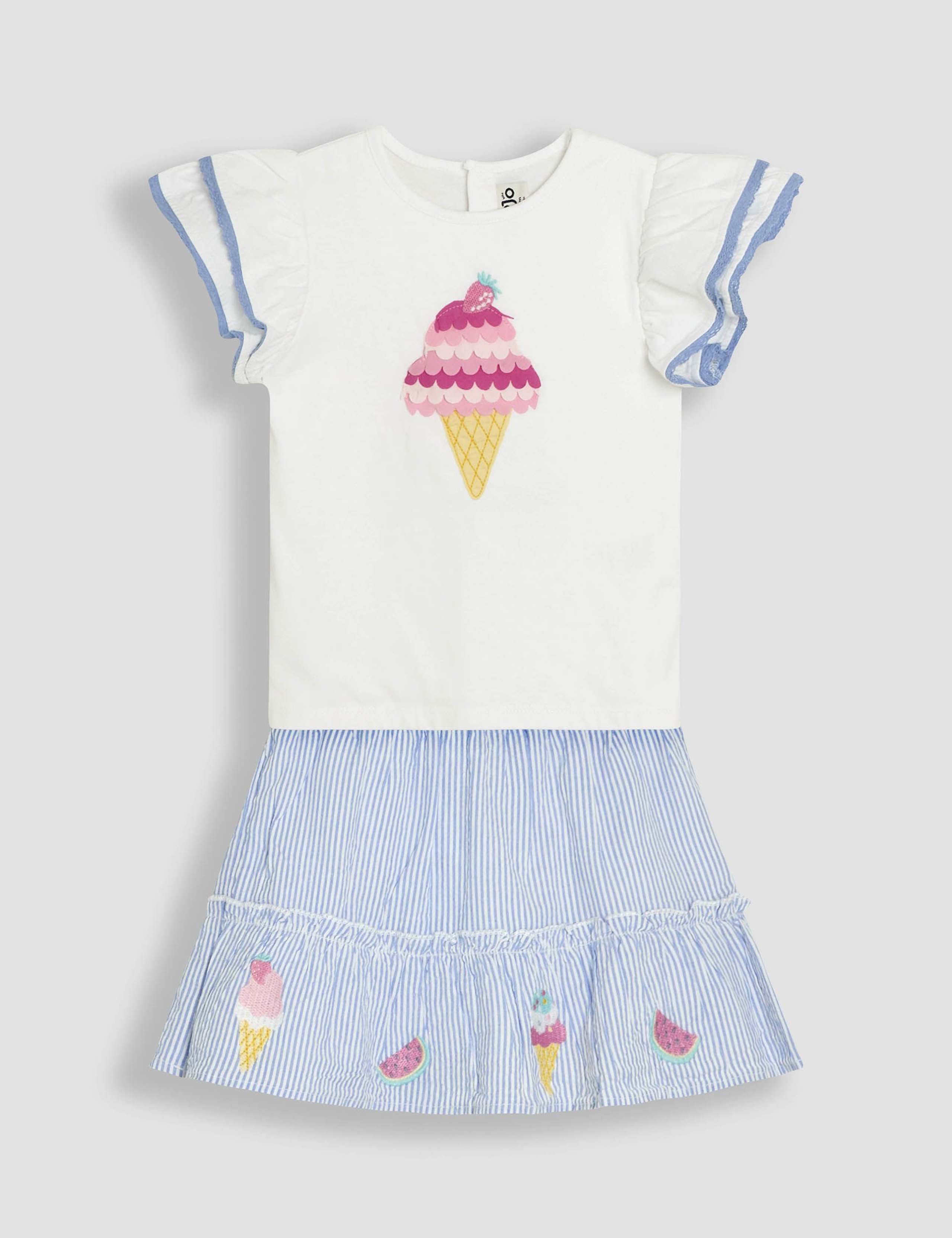 2pc Pure Cotton Striped Ice Cream Outfit (6 Mths - 5 Yrs)